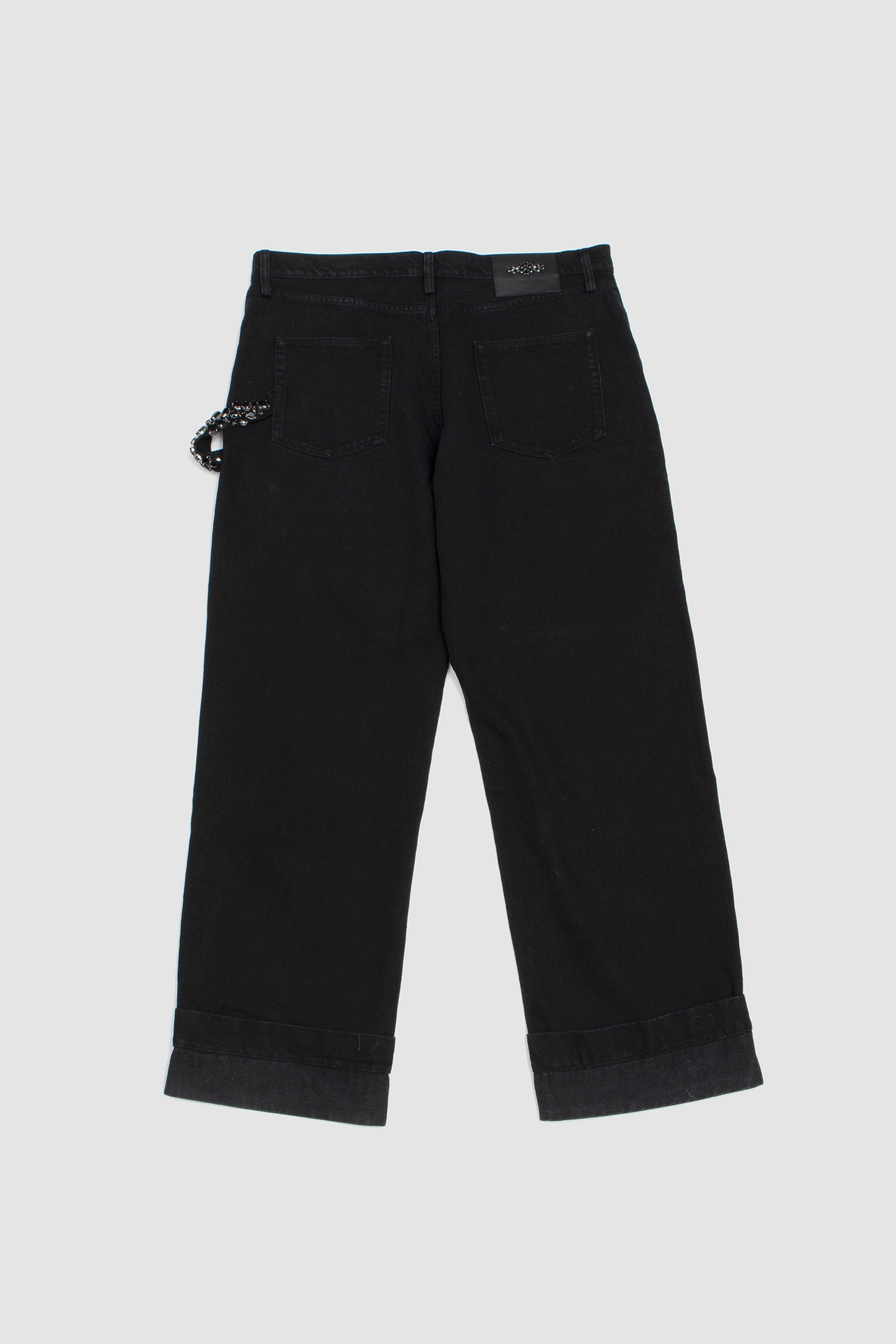 Embellished Straight Workwear Denim Jeans Black/ Jet_6