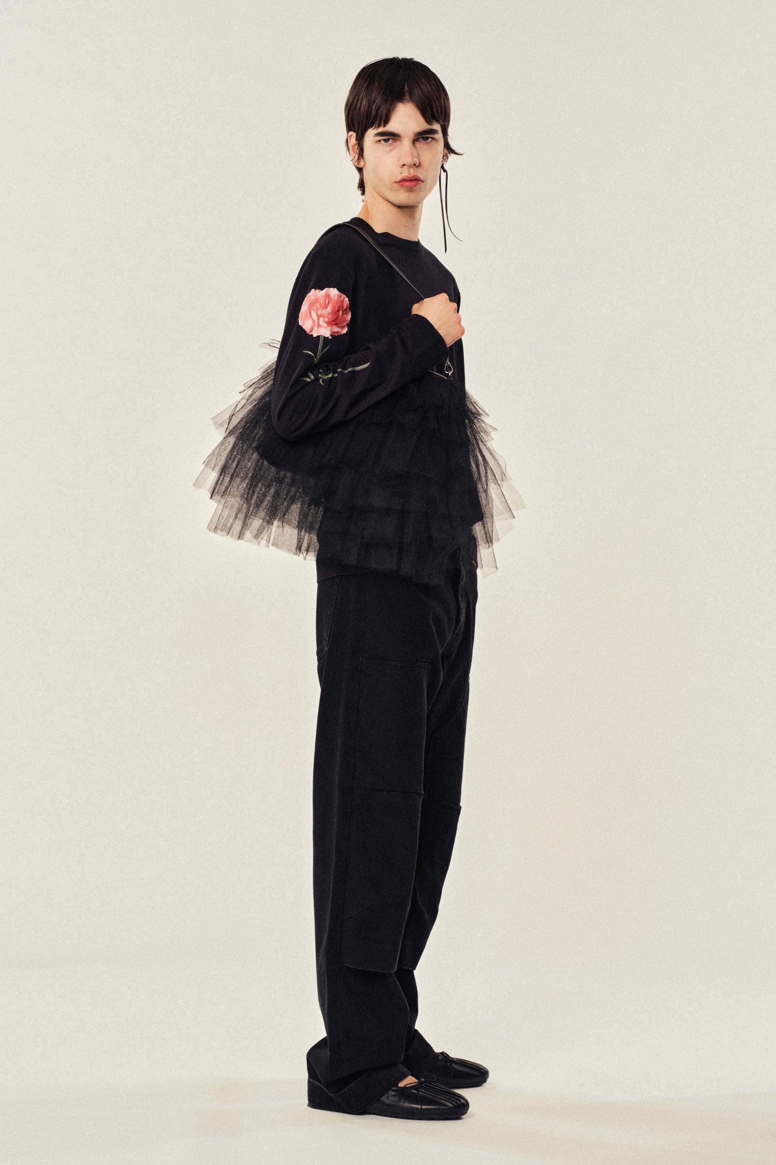 Embellished Straight Workwear Denim Jeans Black/ Jet