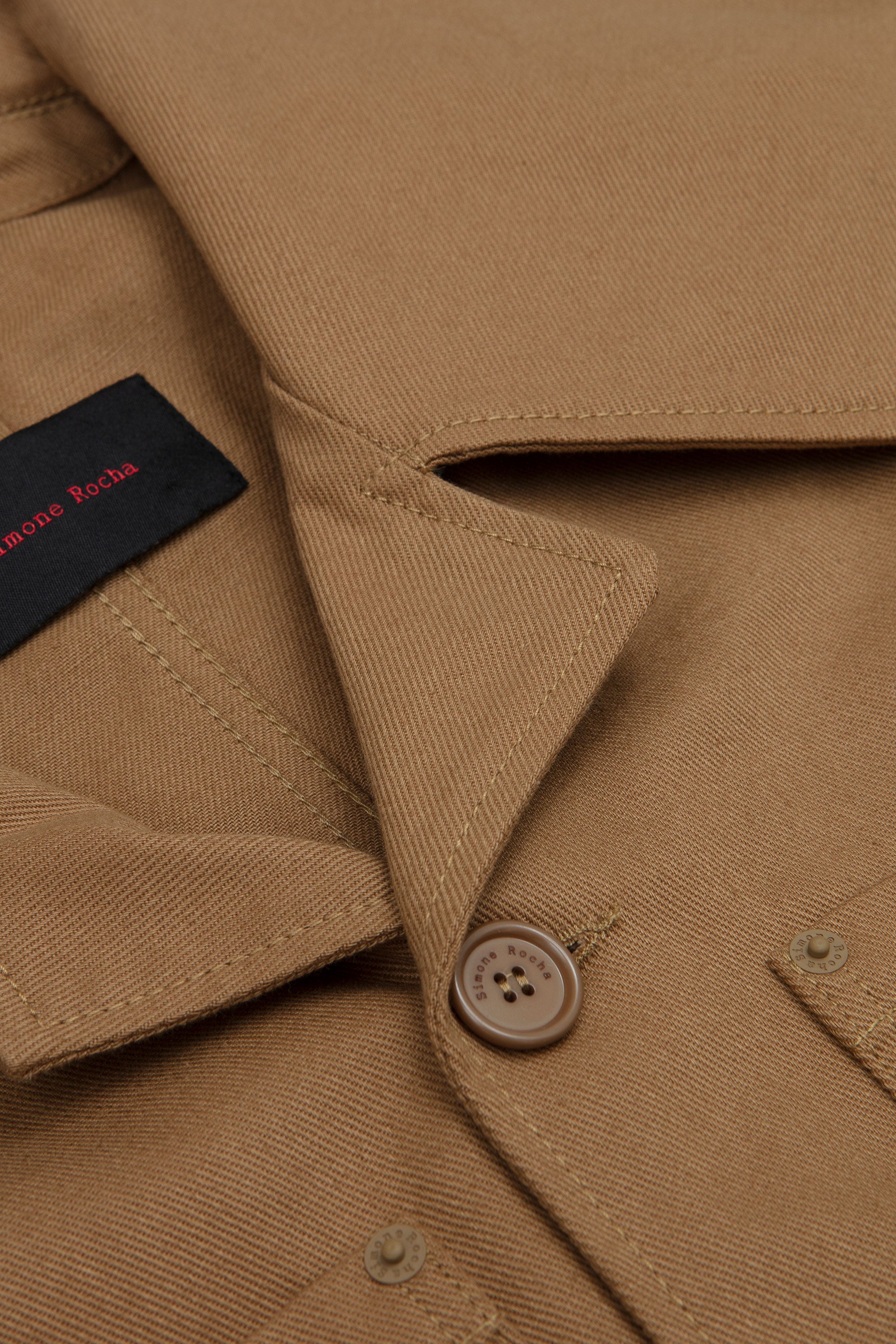 Embellished Workwear Jacket Khaki/ Pearl