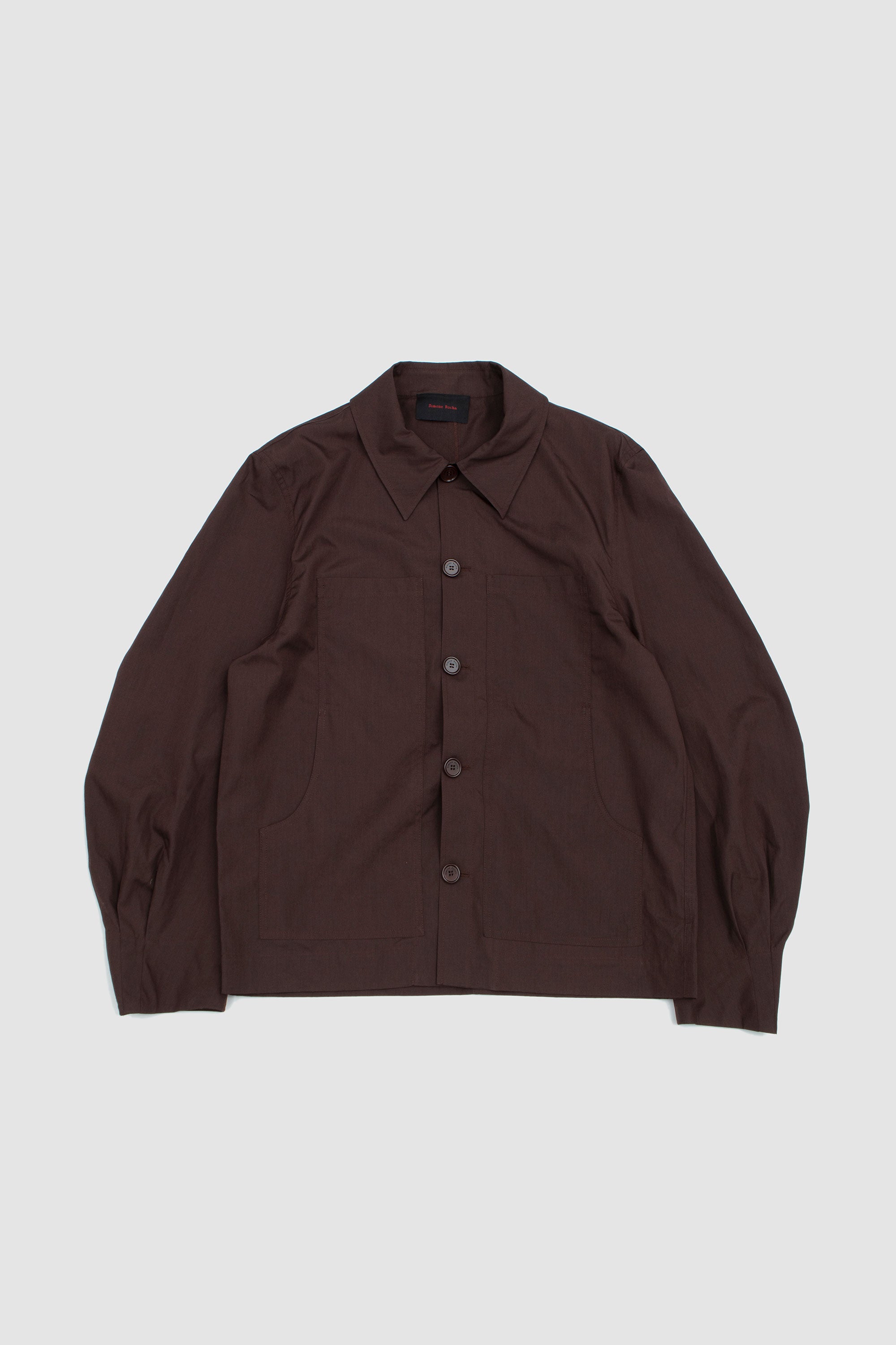 Embellished Workwear Shirt Jacket Chocolate