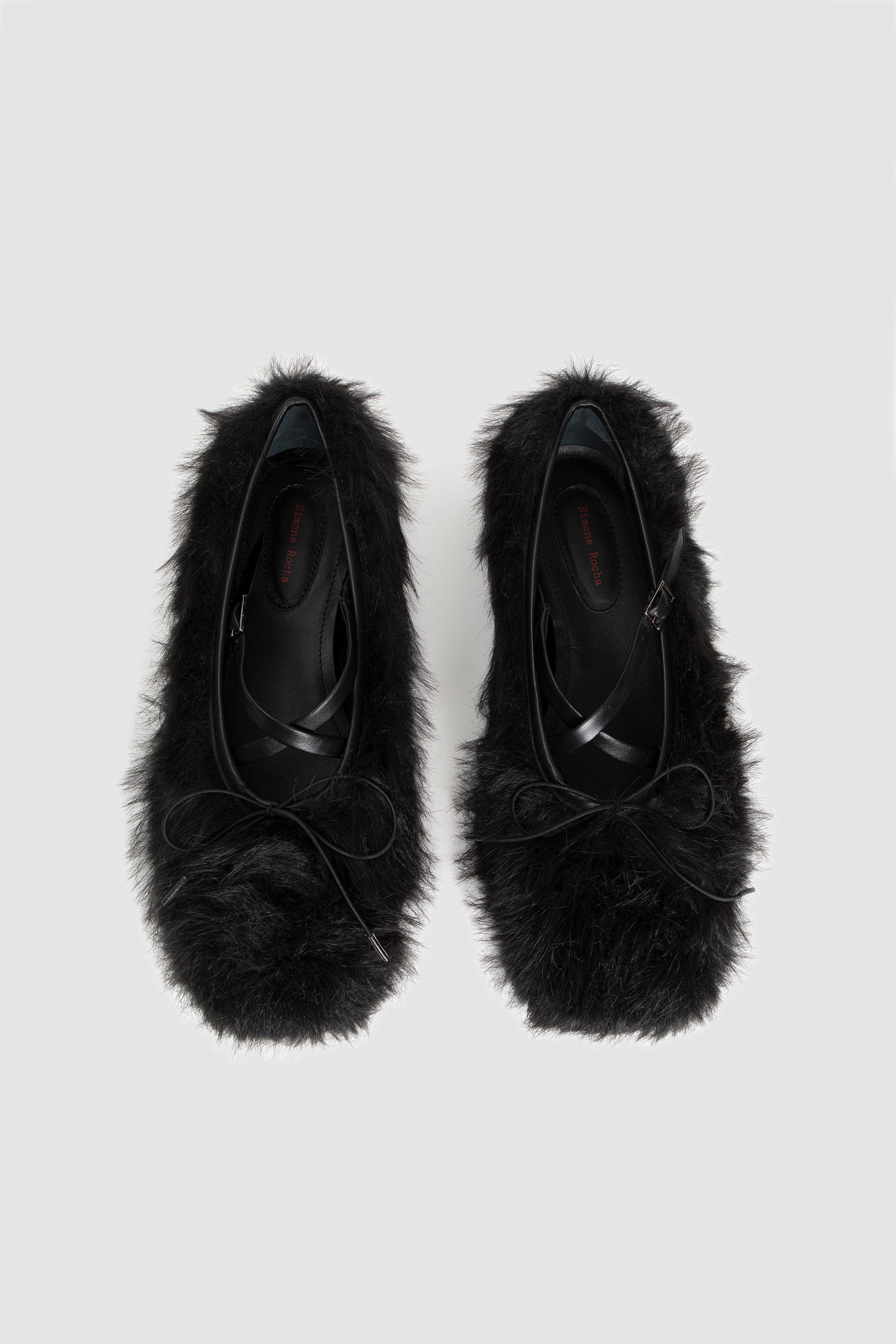 Faux Fur Criss Cross Ballerina Black_4