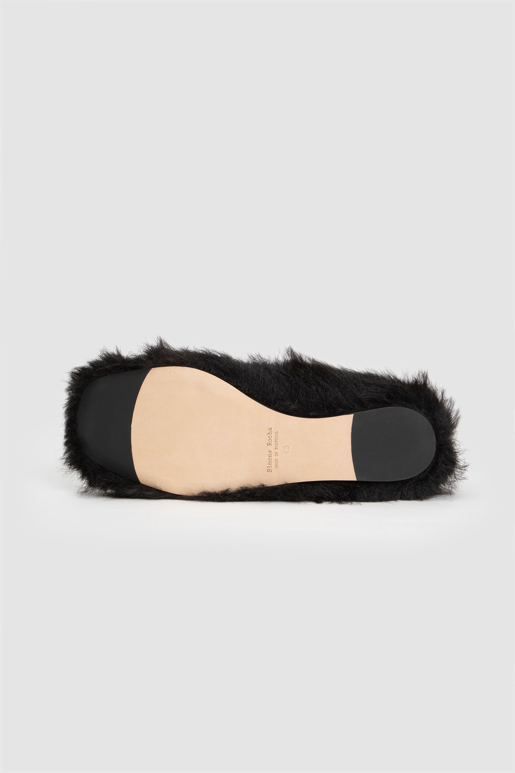 Faux Fur Criss Cross Ballerina Black_8