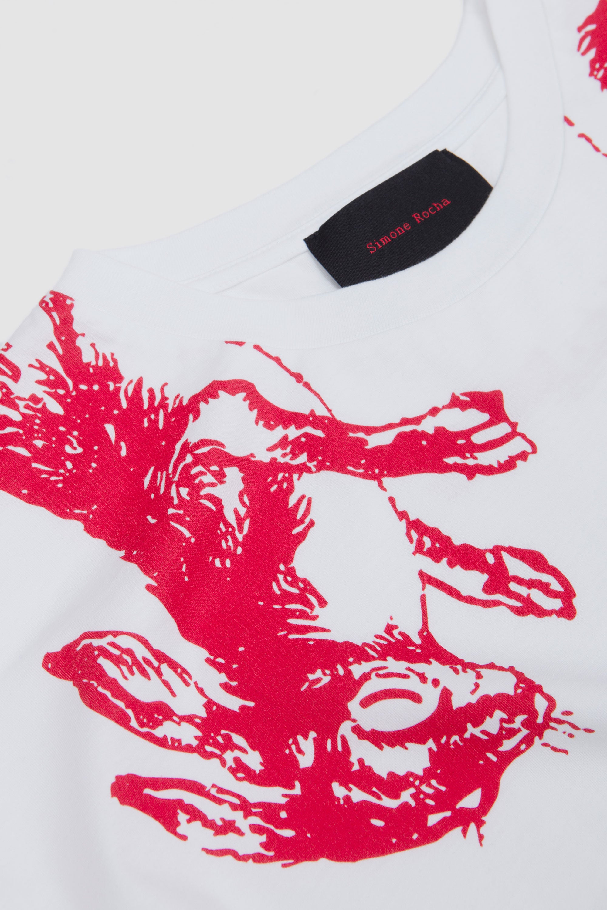 Hare Illustration T-Shirt White/ Red