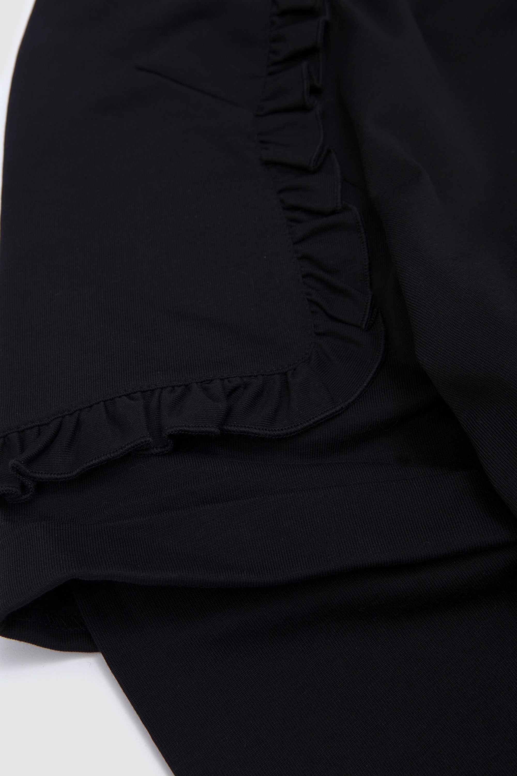 Layered Ruffle Rugby Shirt Black