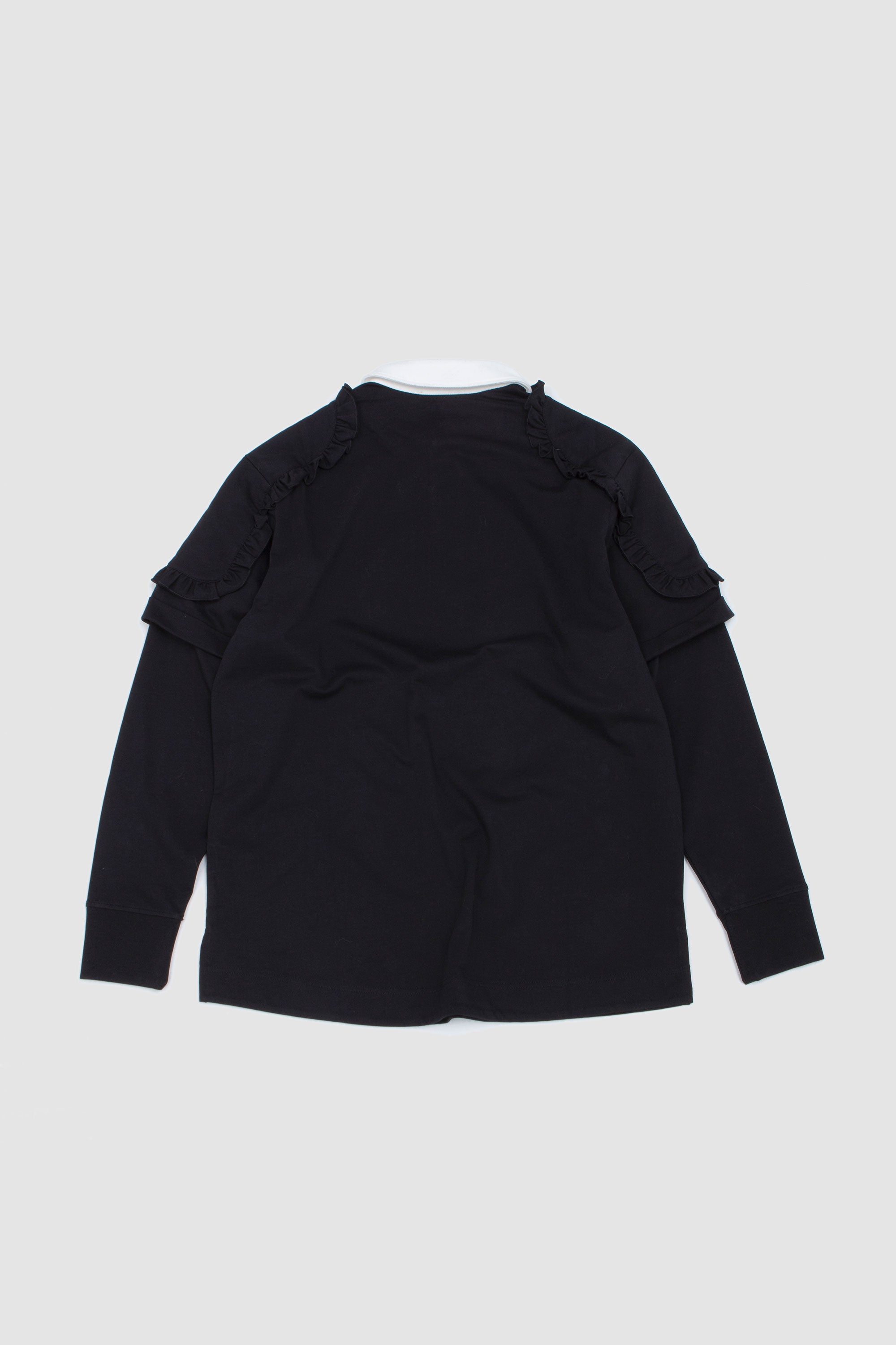 Layered Ruffle Rugby Shirt Black_6