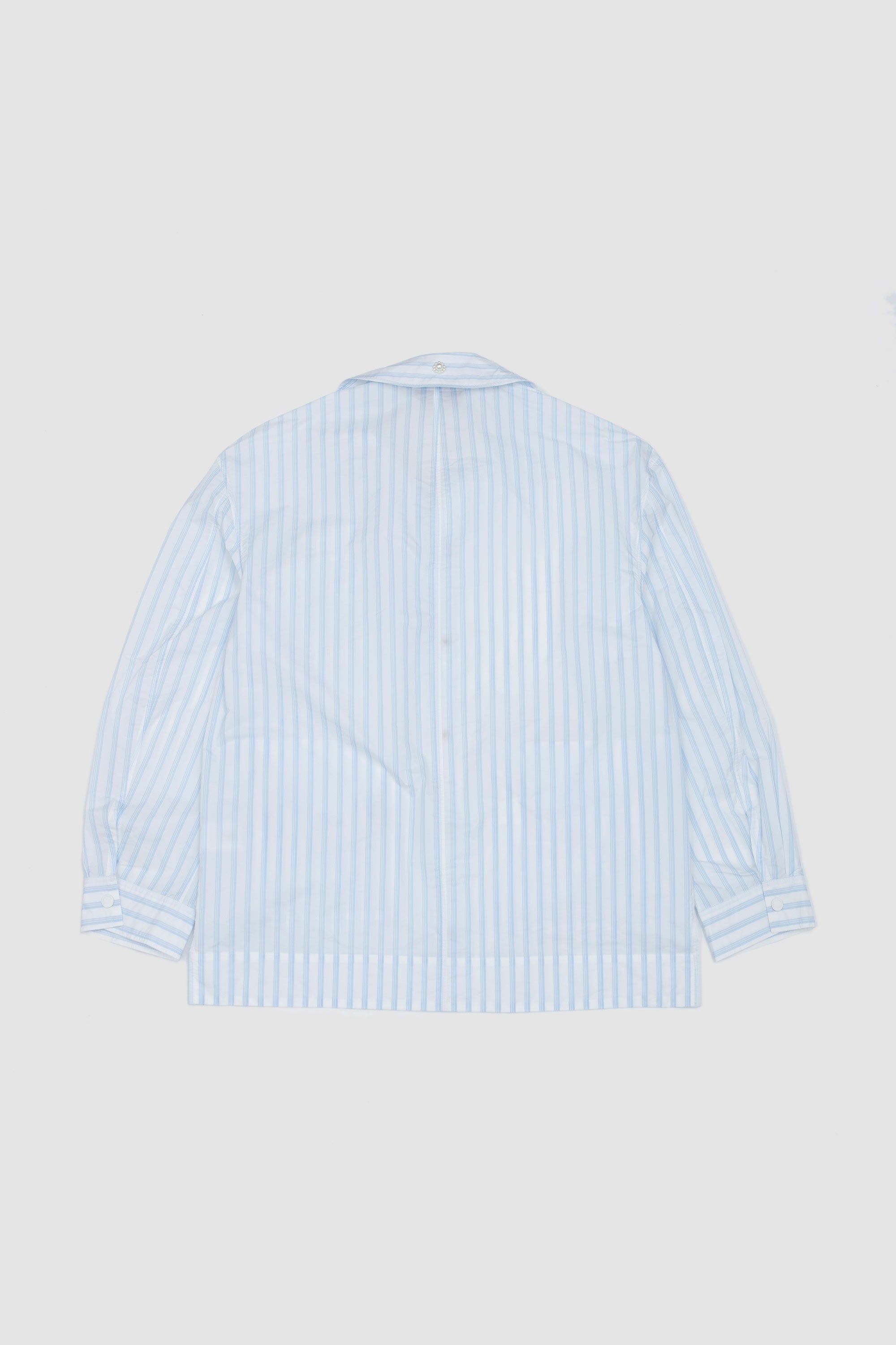 Multi Pocket Snap Shirt W/ Daisy EMB White/ Blue_5