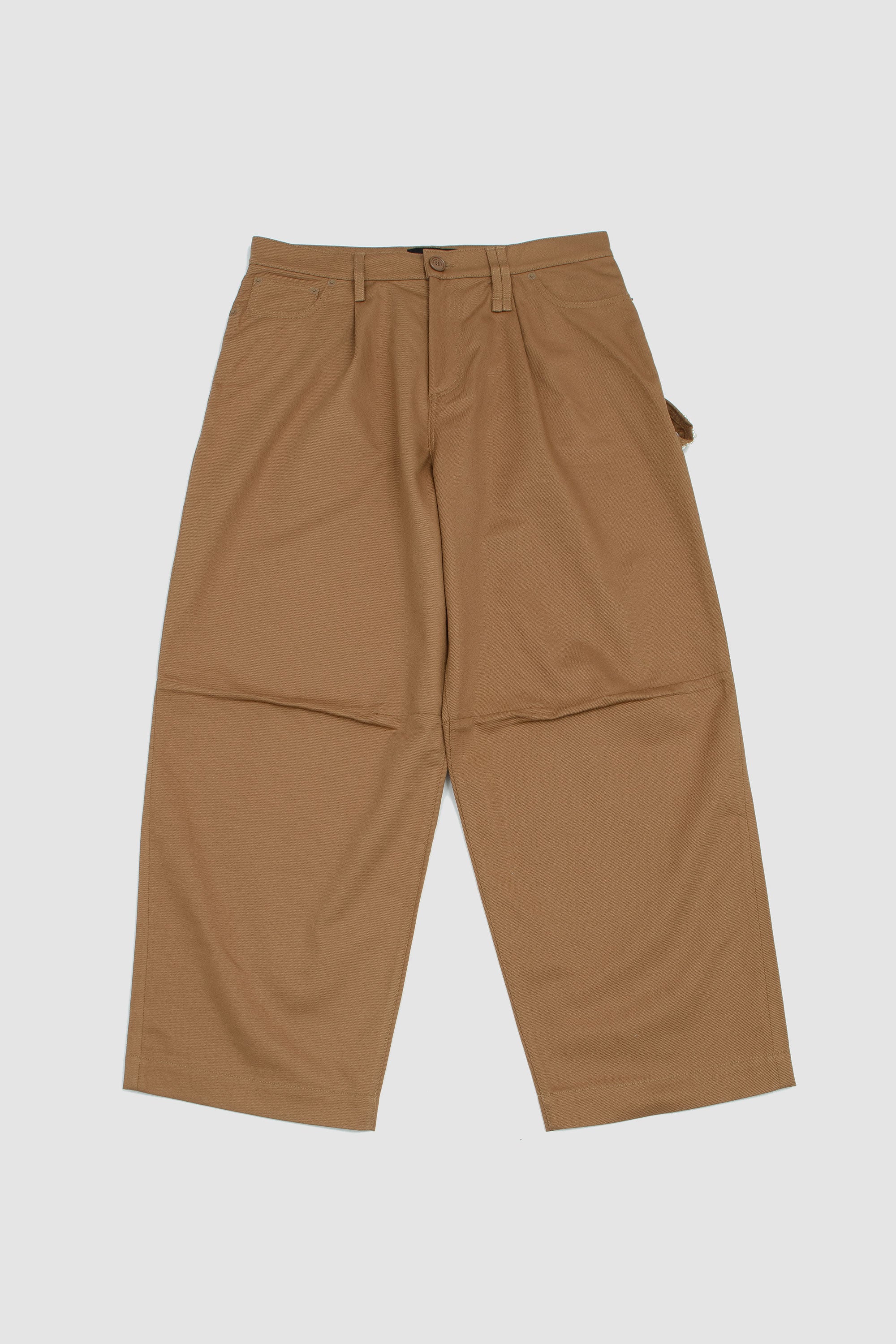 Wide Leg Embellished Puddle Drill Jeans Khaki/ Pearl