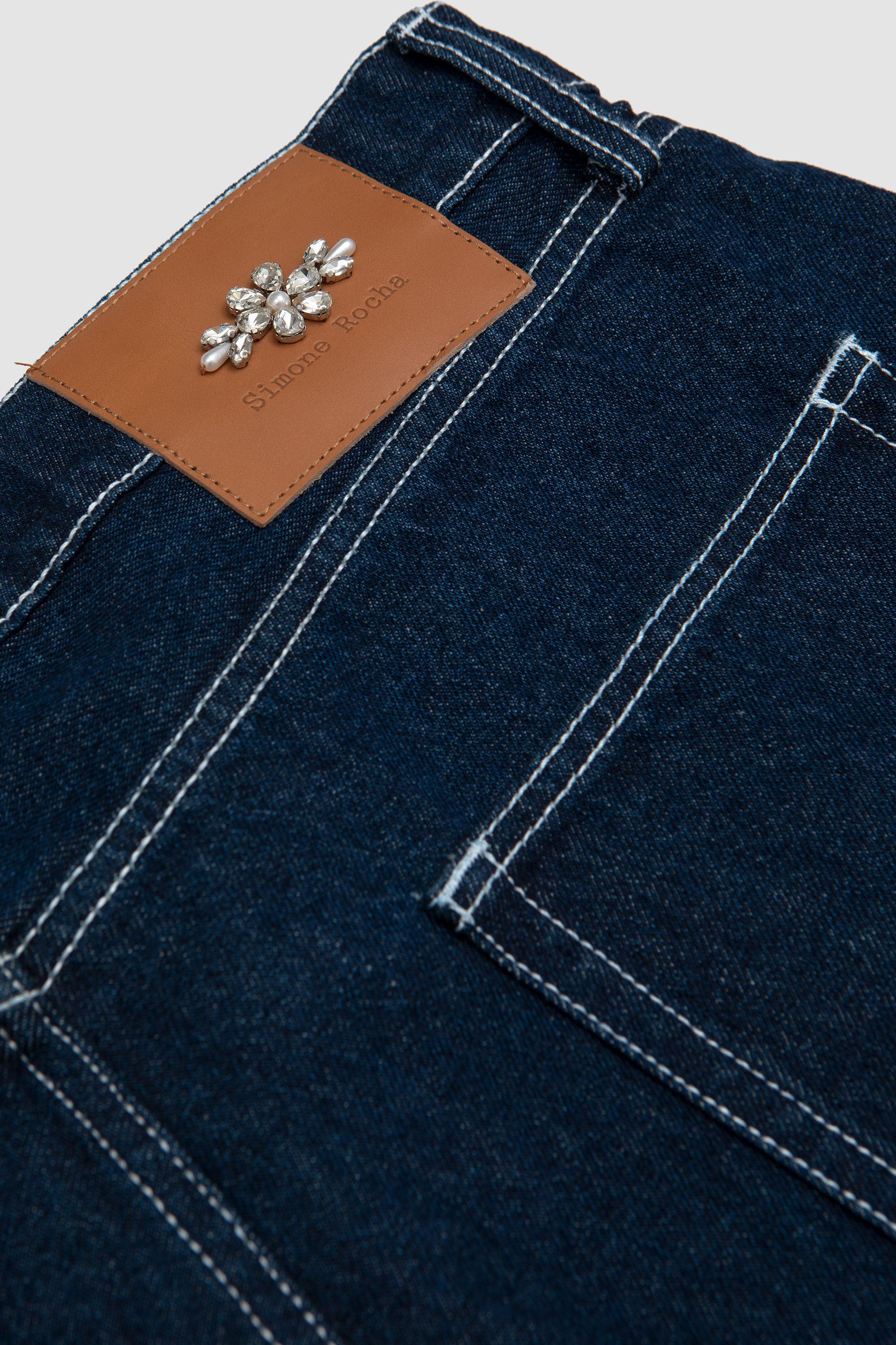 Wide Leg Puddle Denim Shorts Indigo