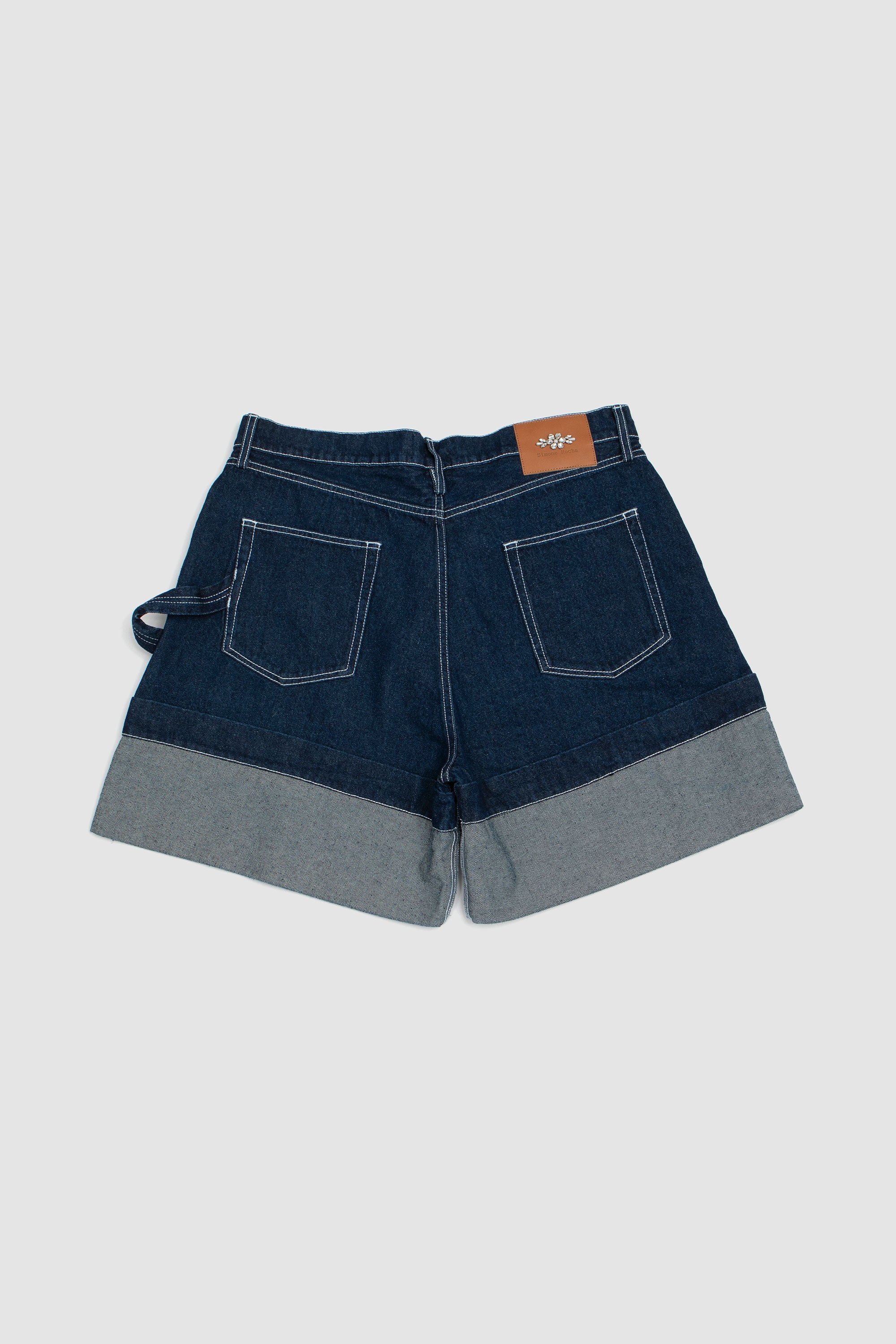 Wide Leg Puddle Denim Shorts Indigo_4