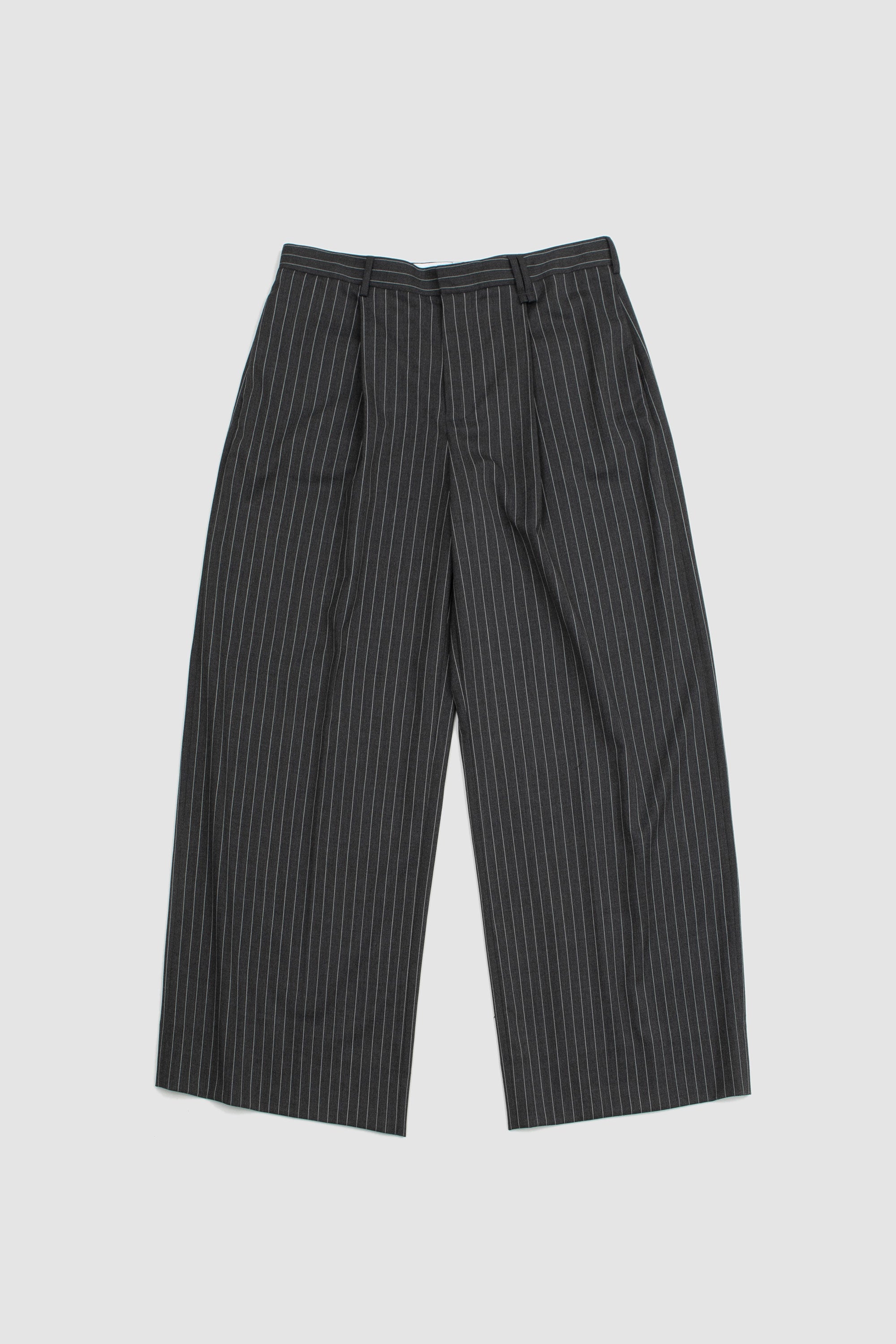 Wide Leg Trousers Pinstripe Grey