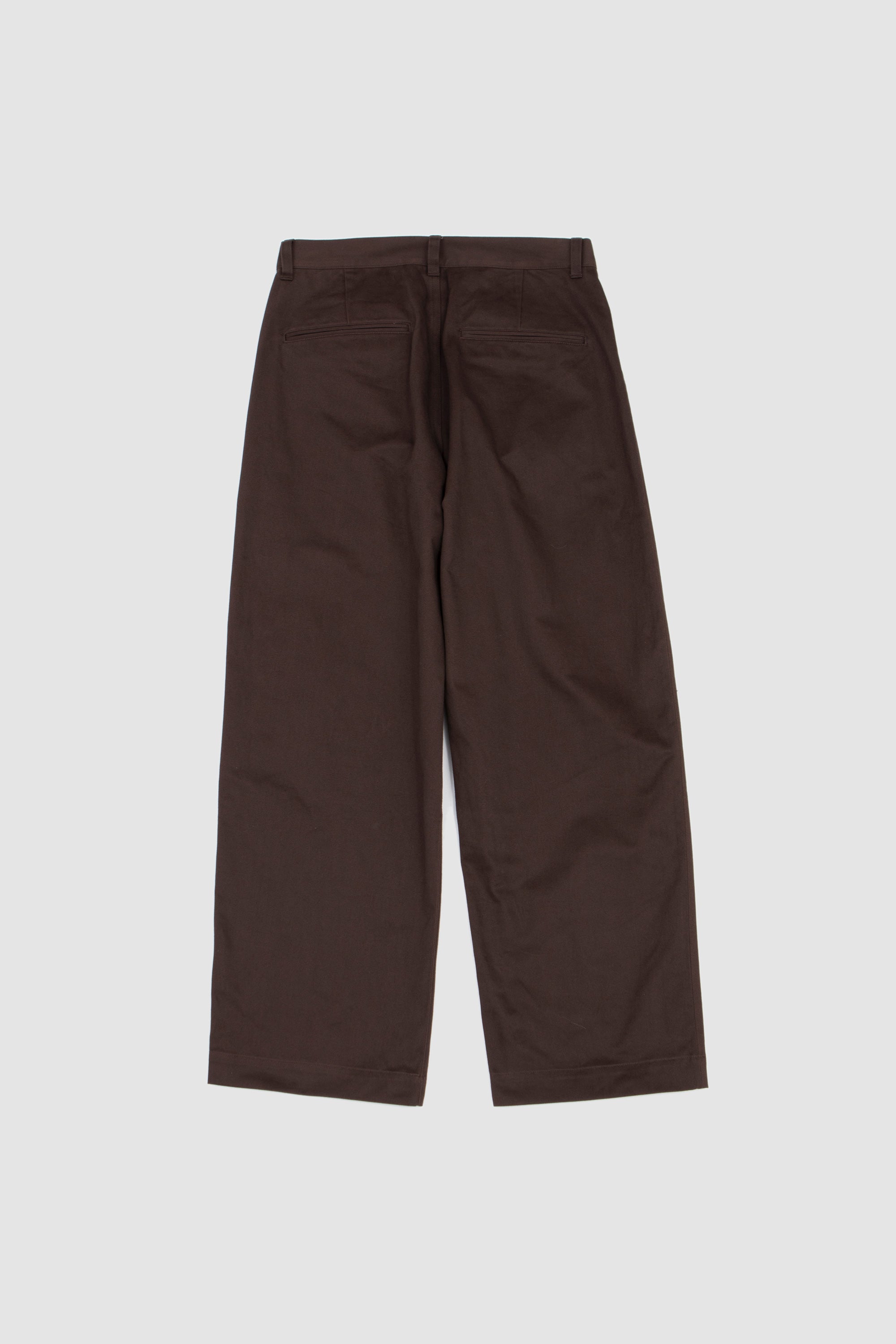 Brushed Chino One Tuck Wide Pants Brown