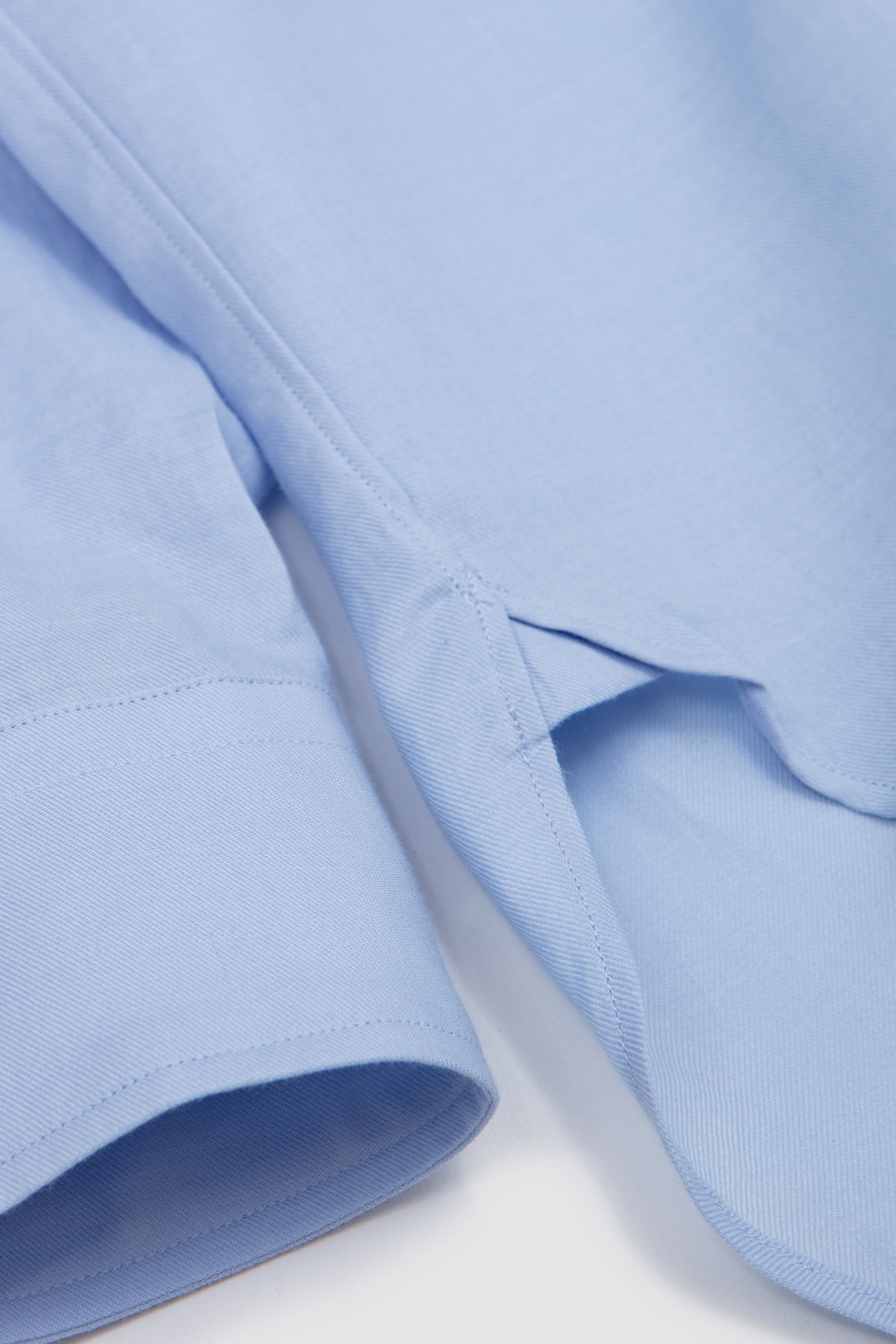 Cotton Silk Oversized Regular Collar Shirt Sax