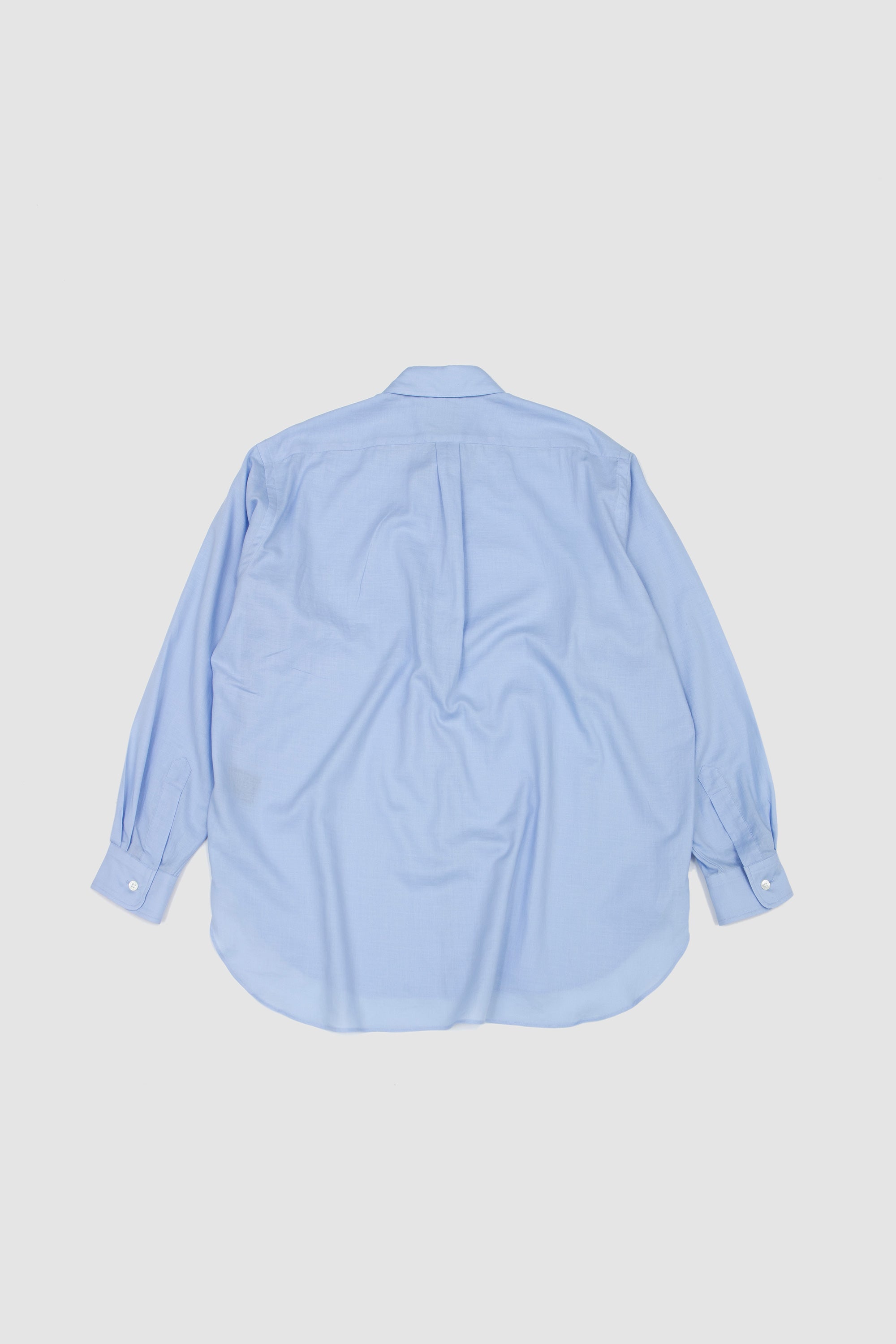 Cotton Silk Oversized Regular Collar Shirt Sax_4