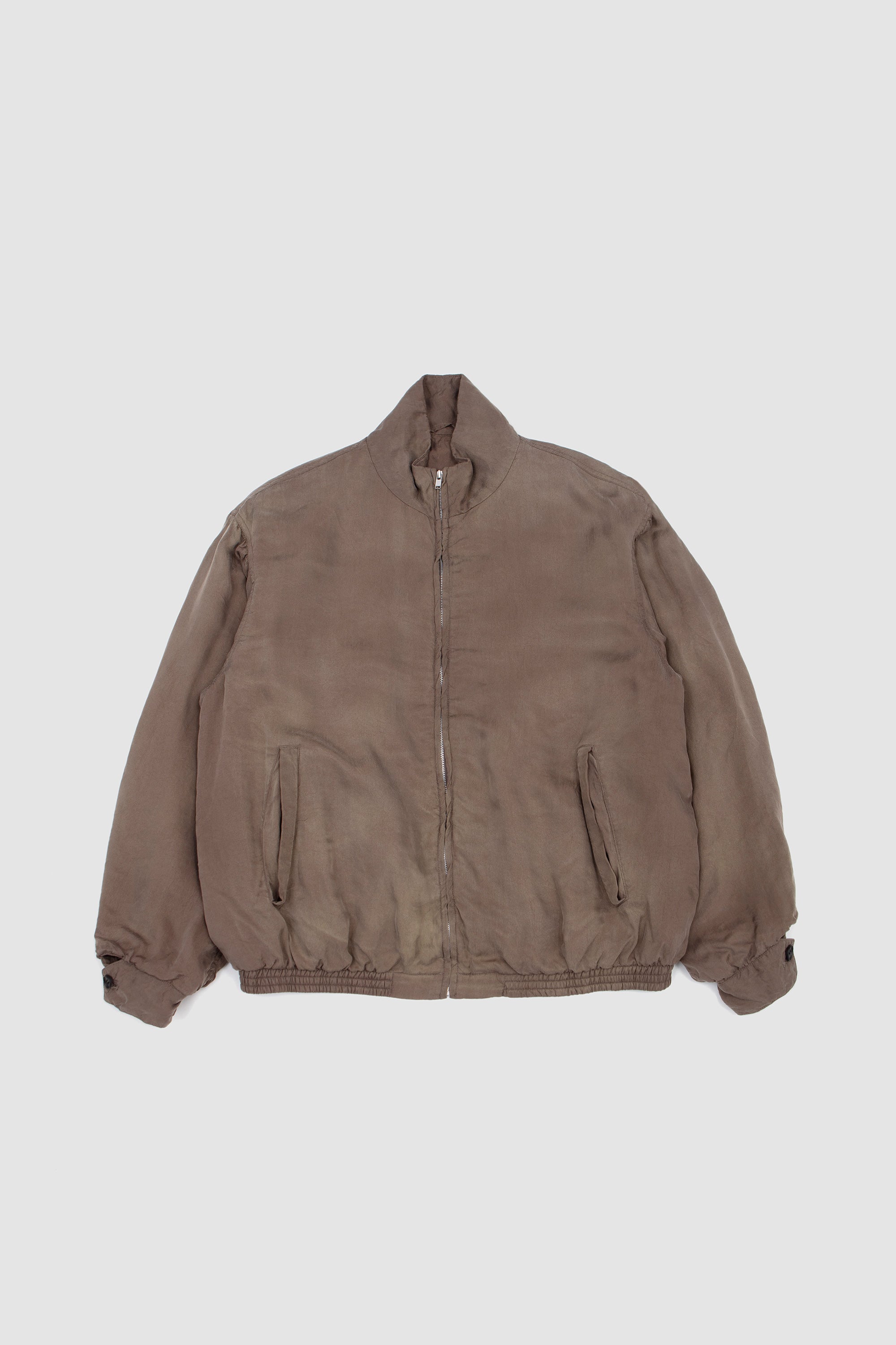 SPORTIVO [Cupro fibril vintage zip jacket khaki]