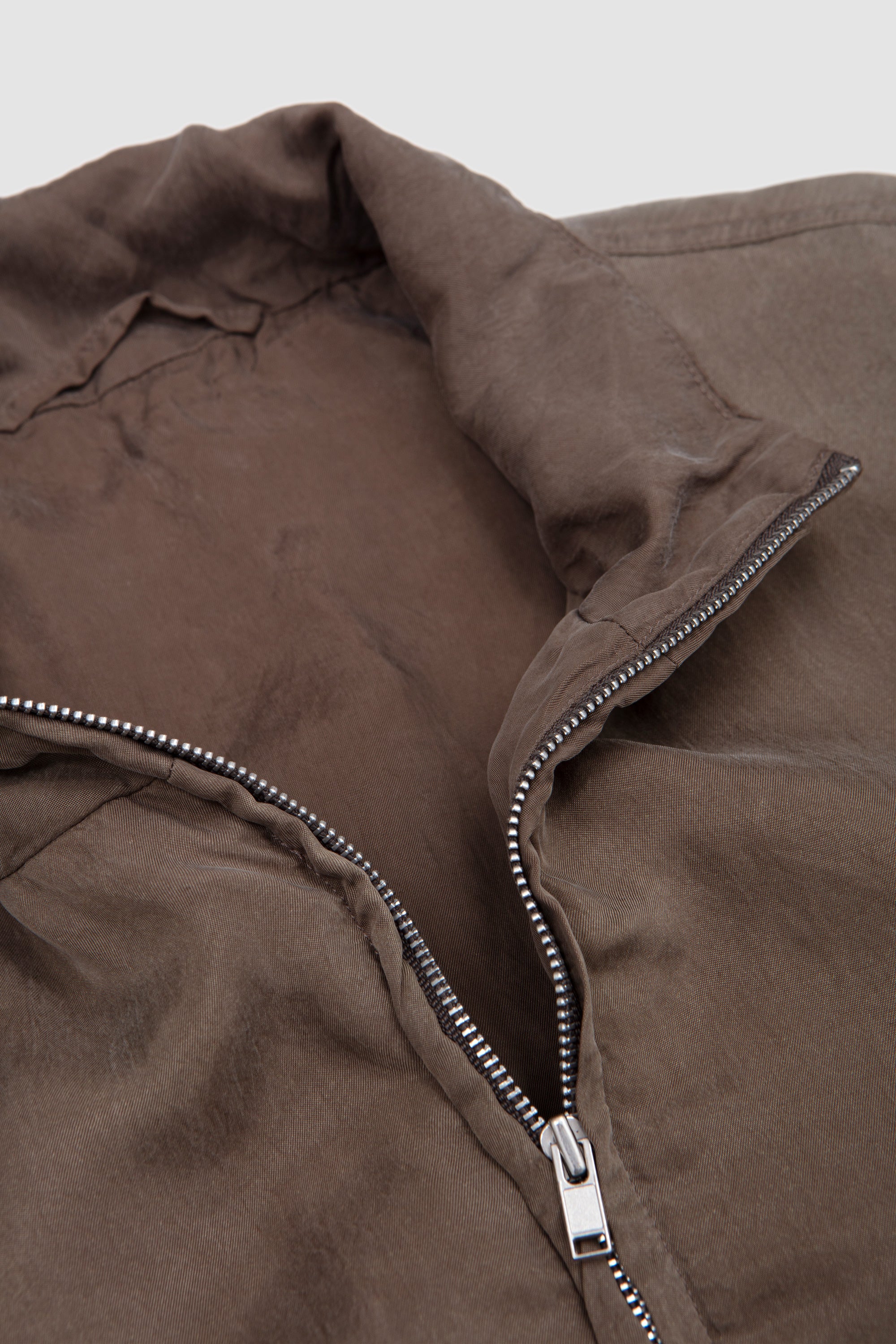 Cupro Fibril Vintage Zip Jacket Khaki