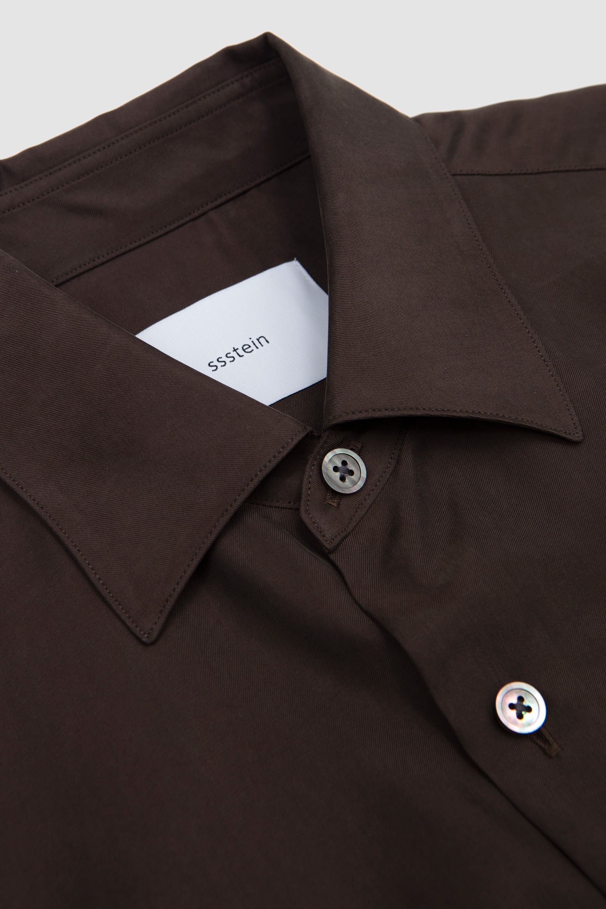 Cupro Twill Oversized LS Shirt Dark Brown