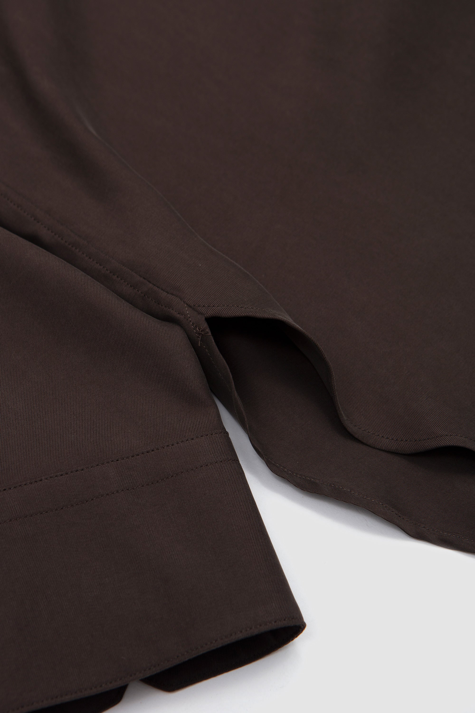Cupro Twill Oversized LS Shirt Dark Brown