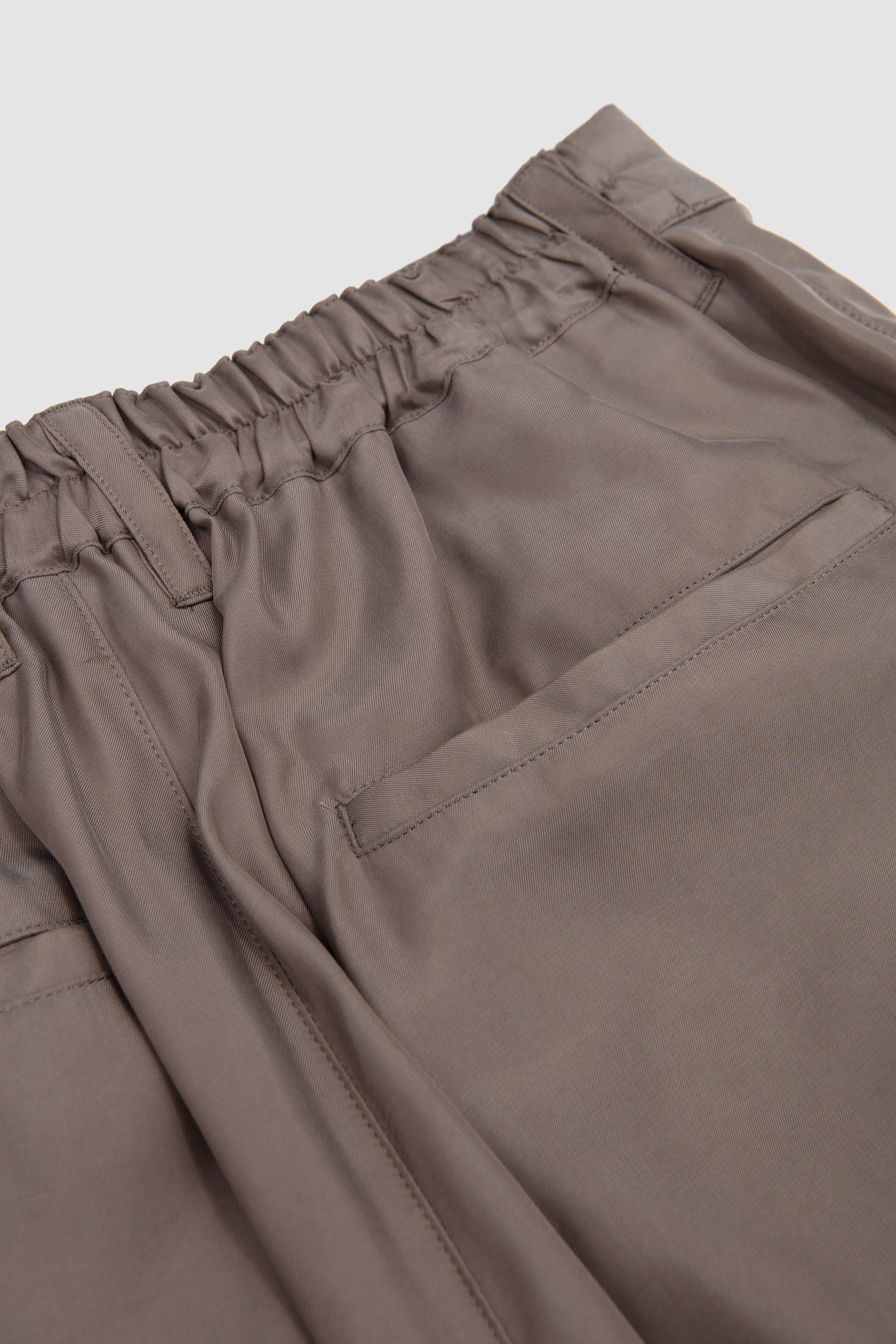 Cupro Twill Wide Wide Easy Trousers Taupe