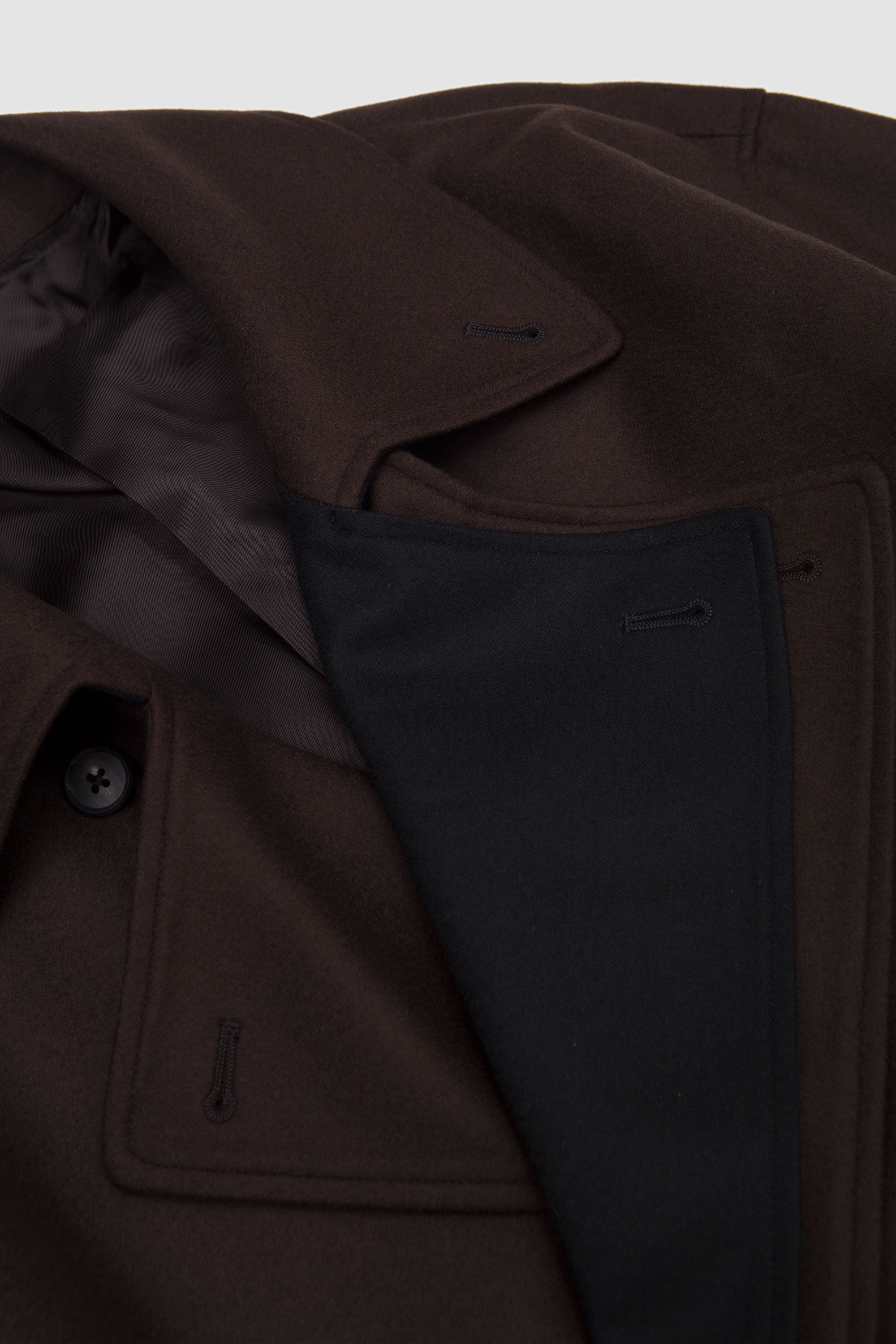 Double Lapeled Double breasted Coat Grey Brown