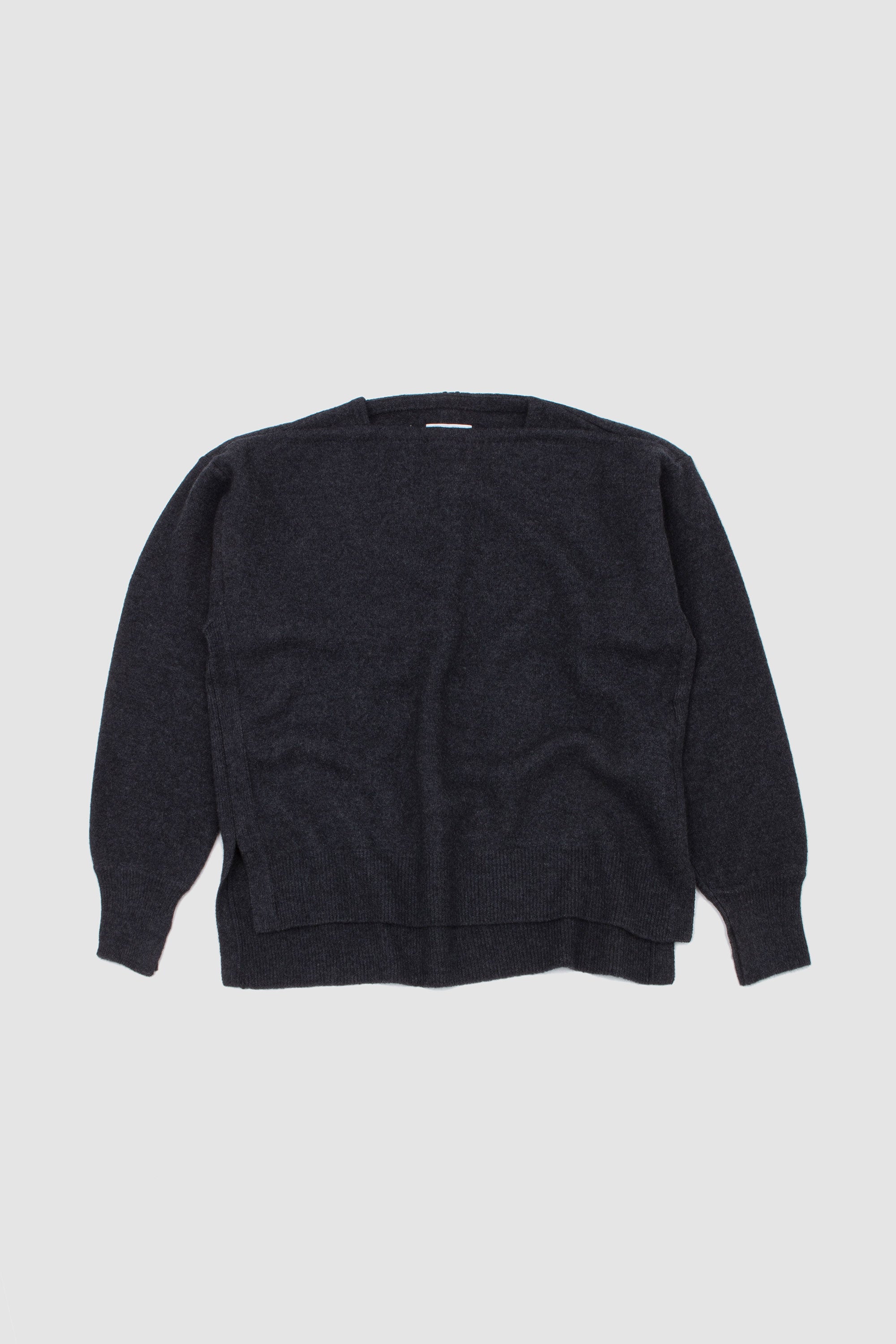 SPORTIVO [Solid wool rib crew neck black]
