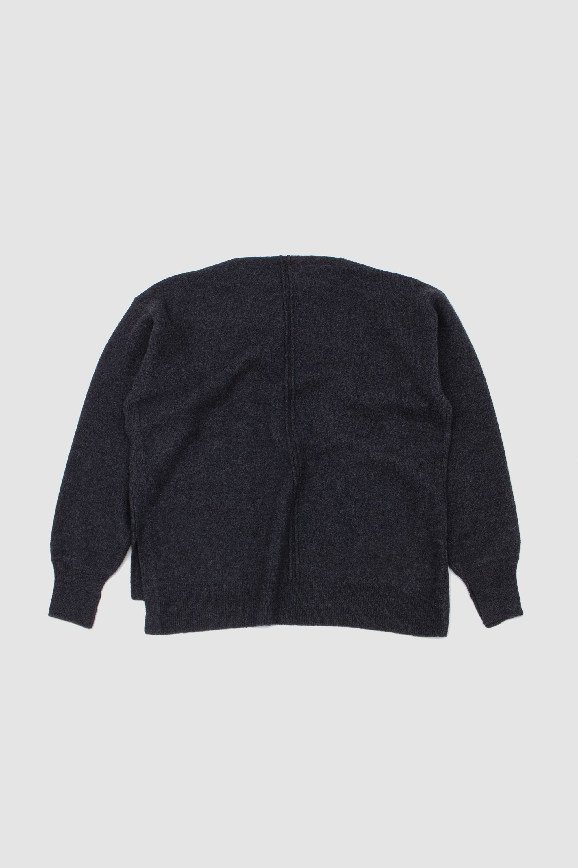 Extra Fine Wool Knit Boat Neck Sweater Charcoal_4