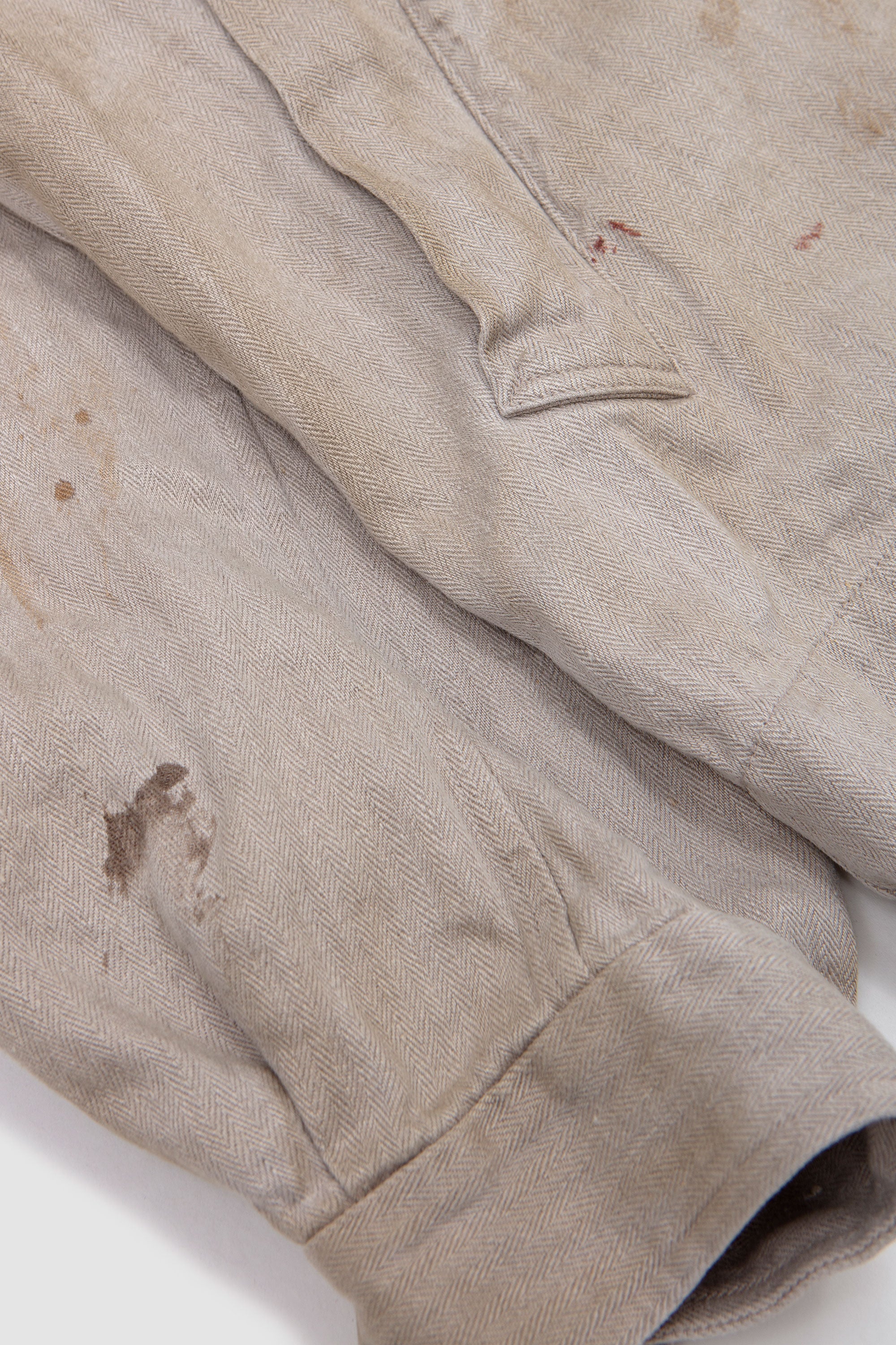 Heavy Linen Herringbone Zip Jacket Natural