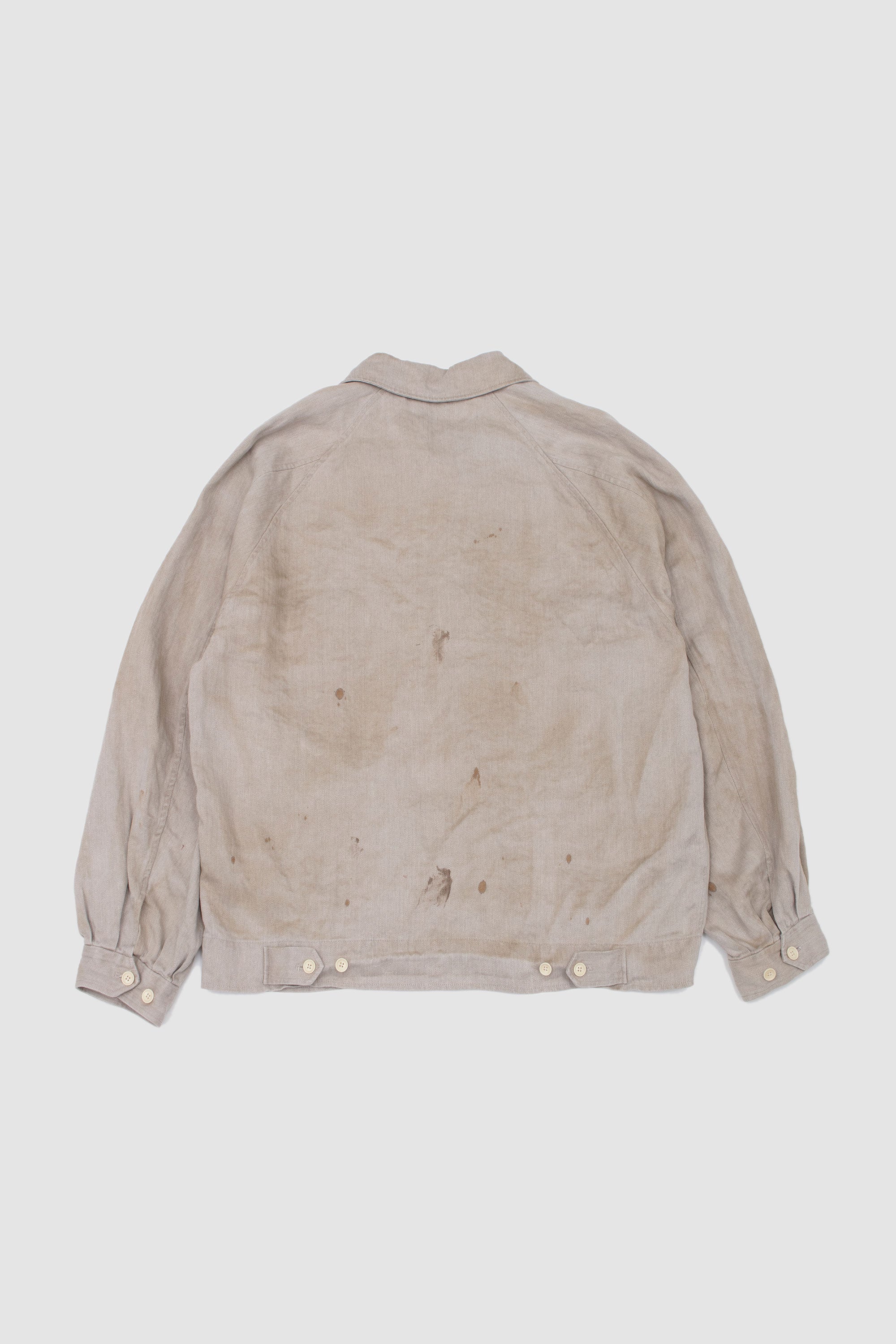 Heavy Linen Herringbone Zip Jacket Natural_4