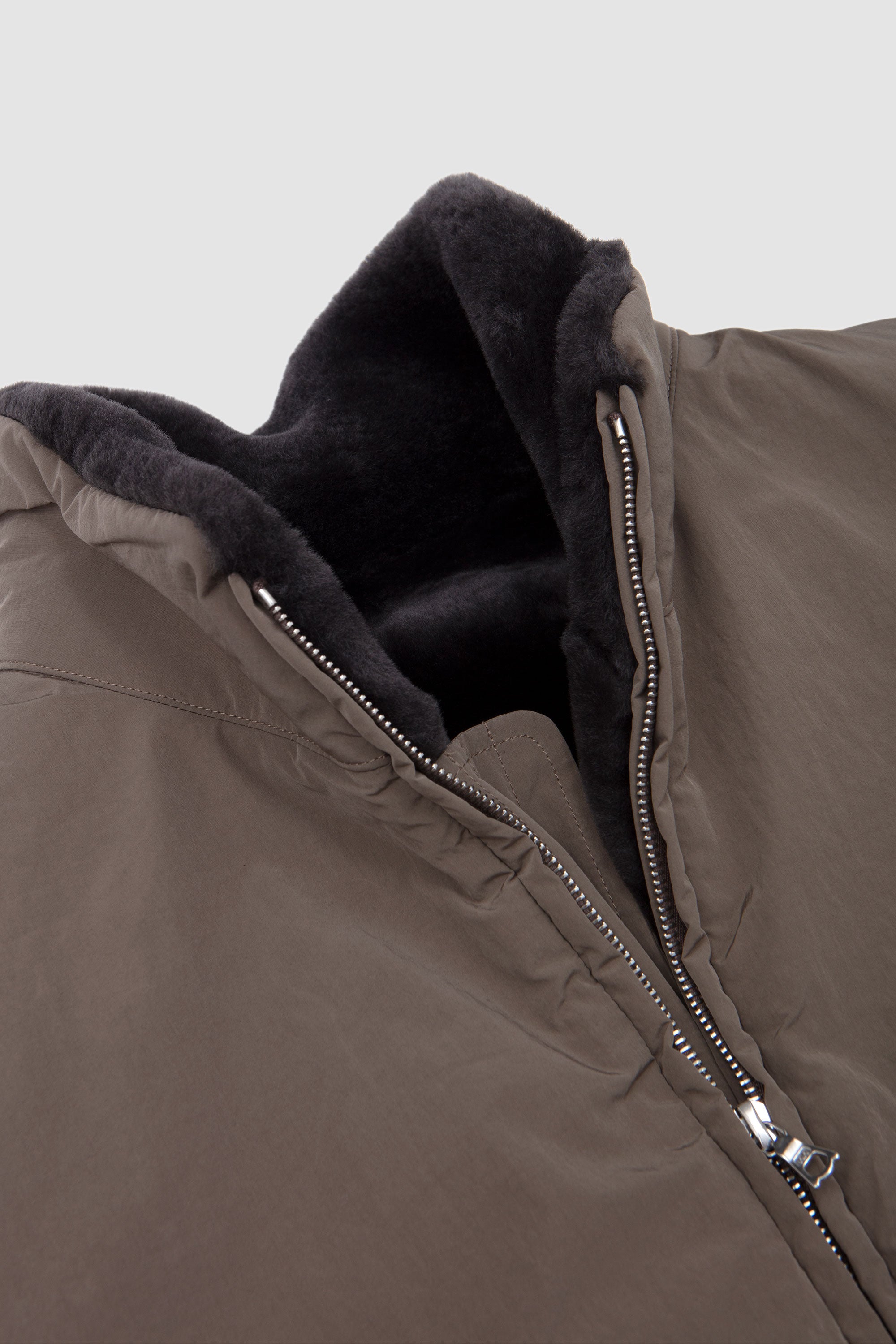SPORTIVO [Mouton inner reversible padded jacket taupe]