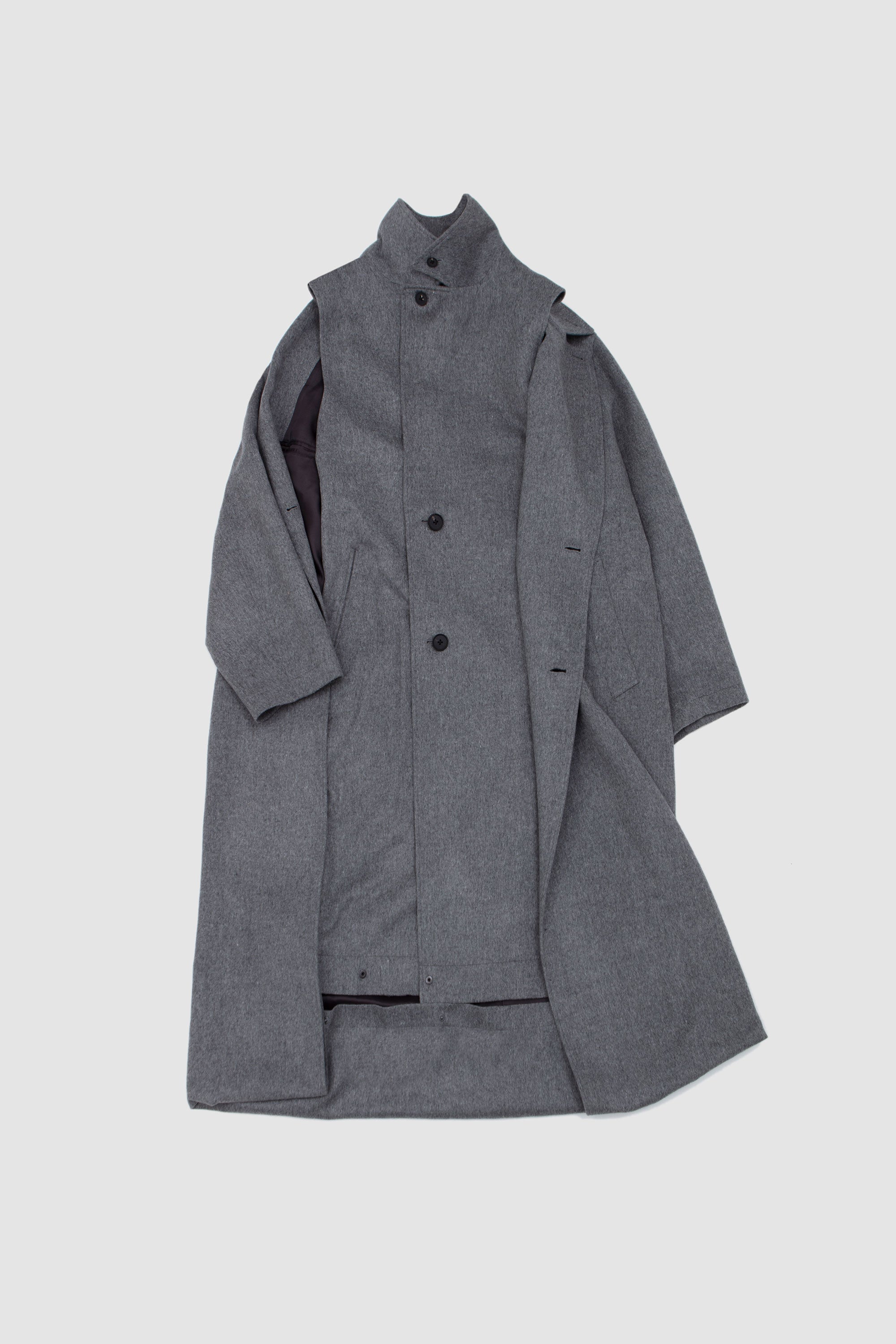 Oversized Layered Combination Coat Grey_5