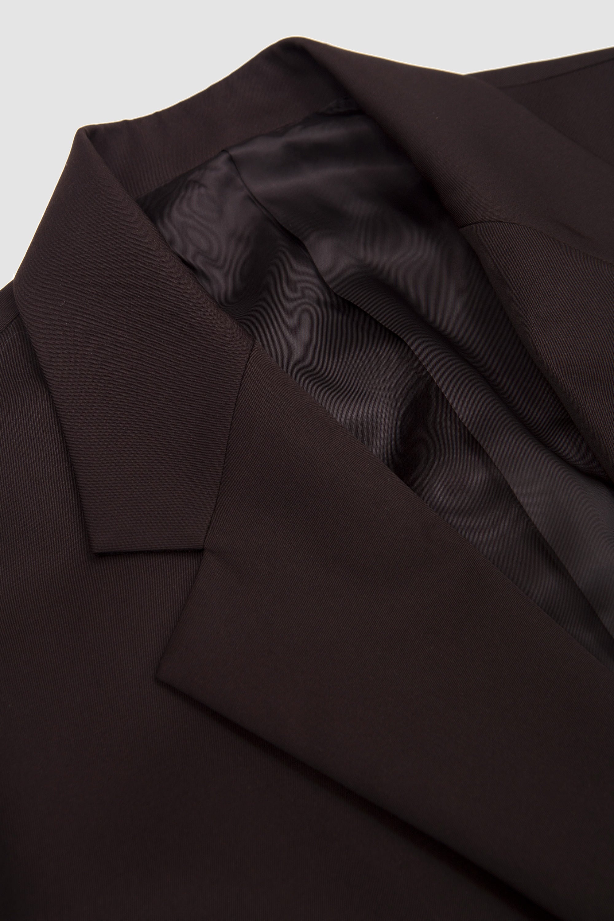 Oversized Single Breasted Long Jacket Dark Brown