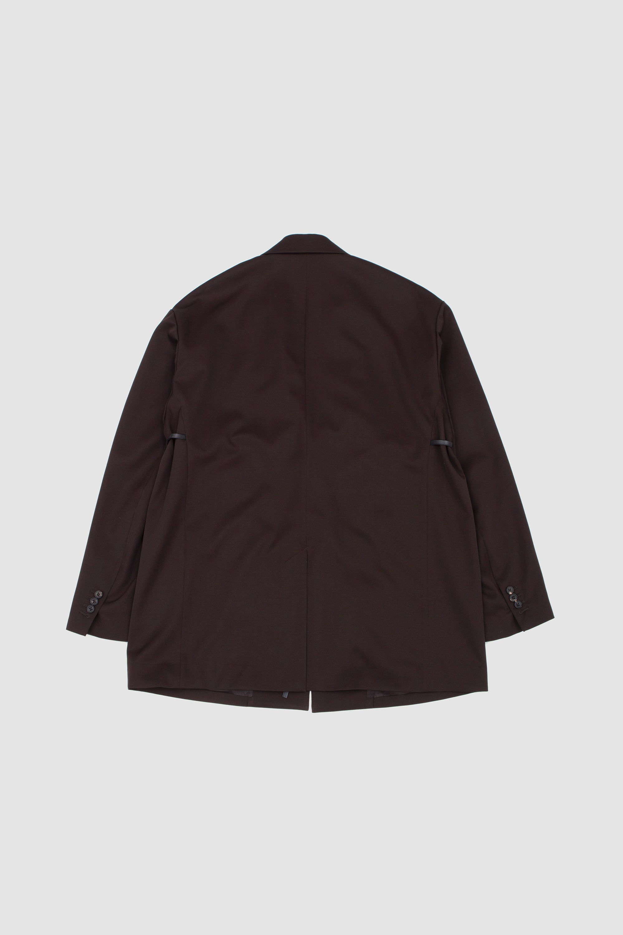 Oversized Single Breasted Long Jacket Dark Brown_4