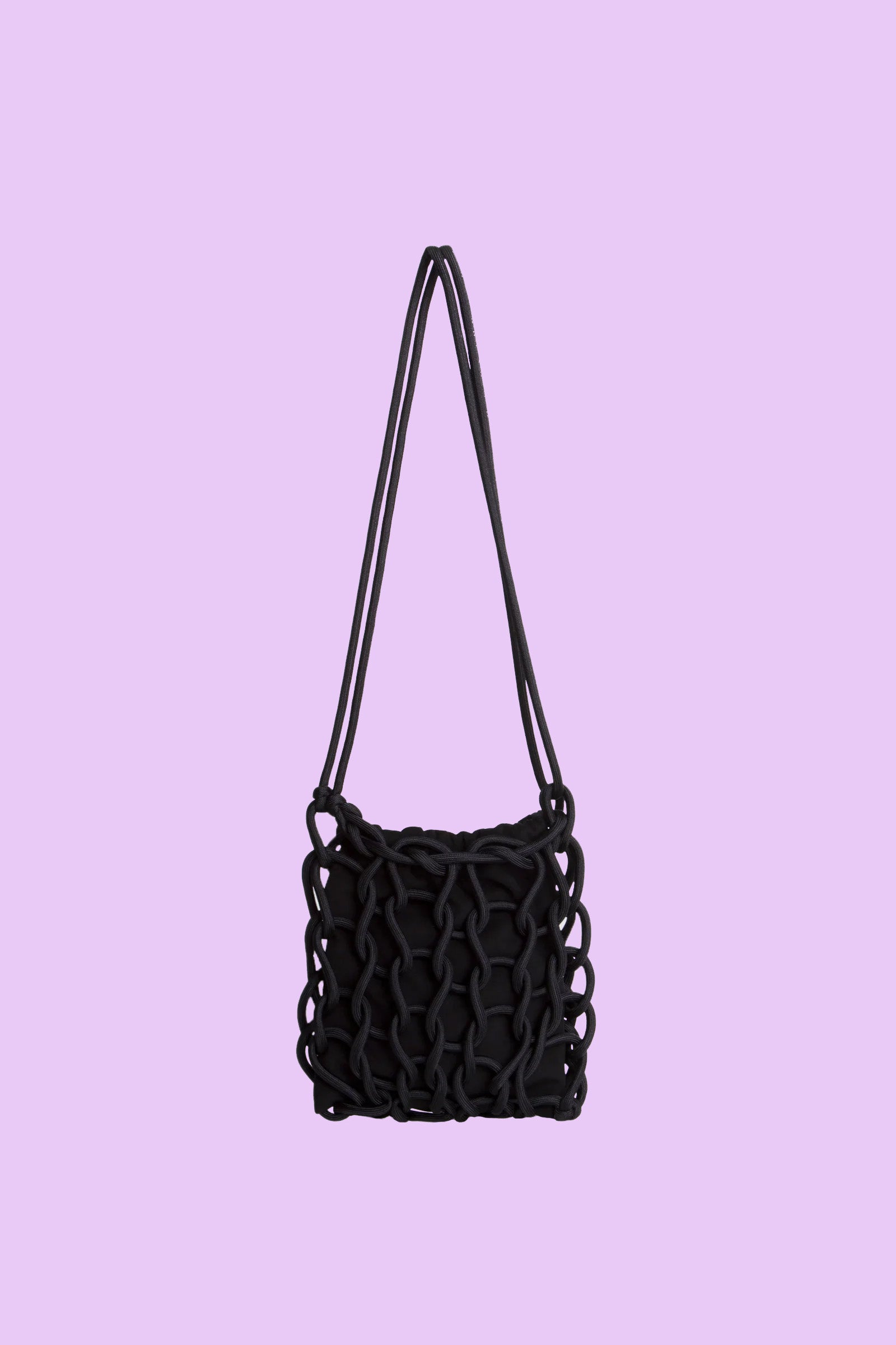 Para Cord Hand Knit Bag Black