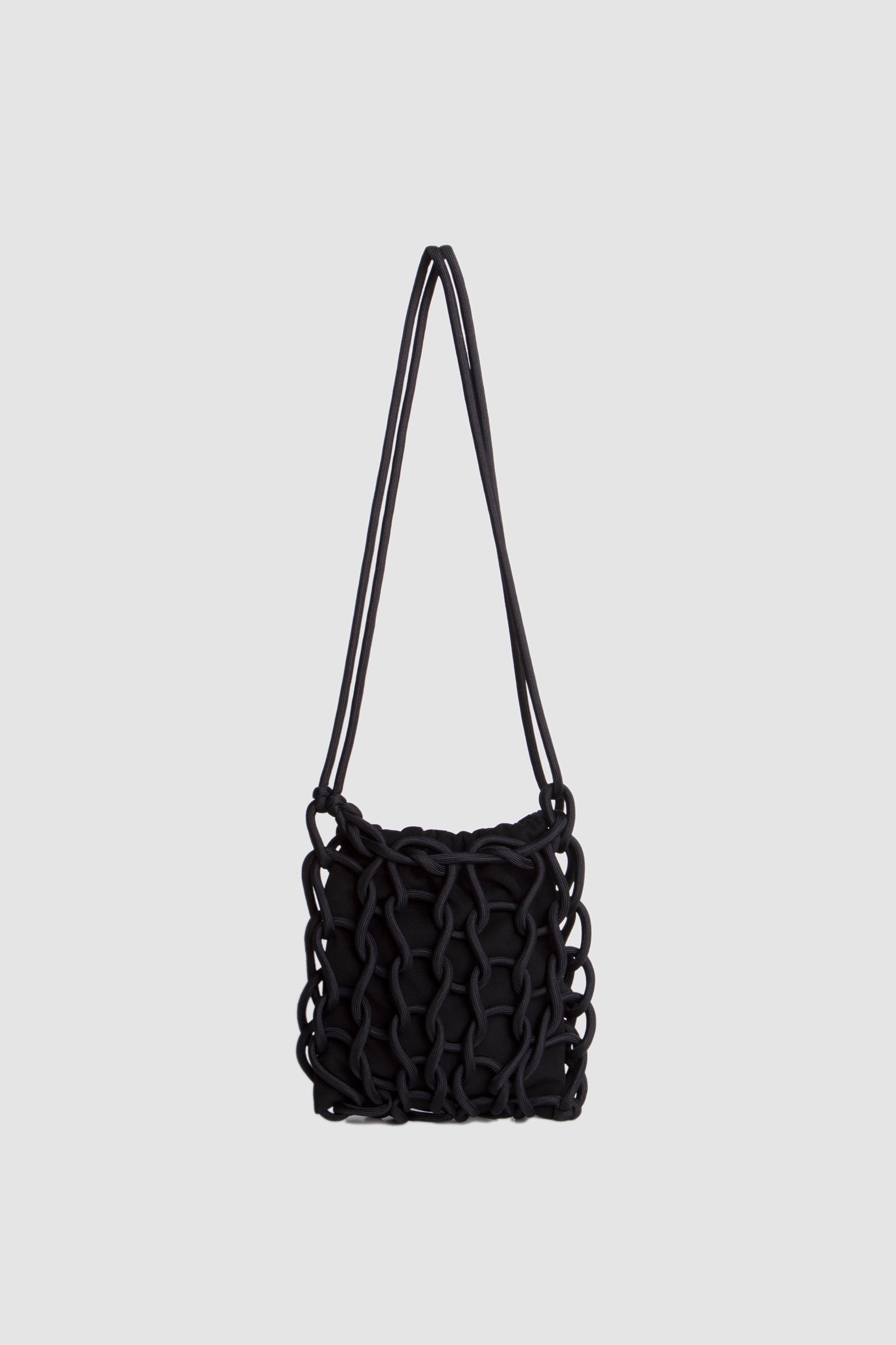 Para Cord Hand Knit Bag Black_1