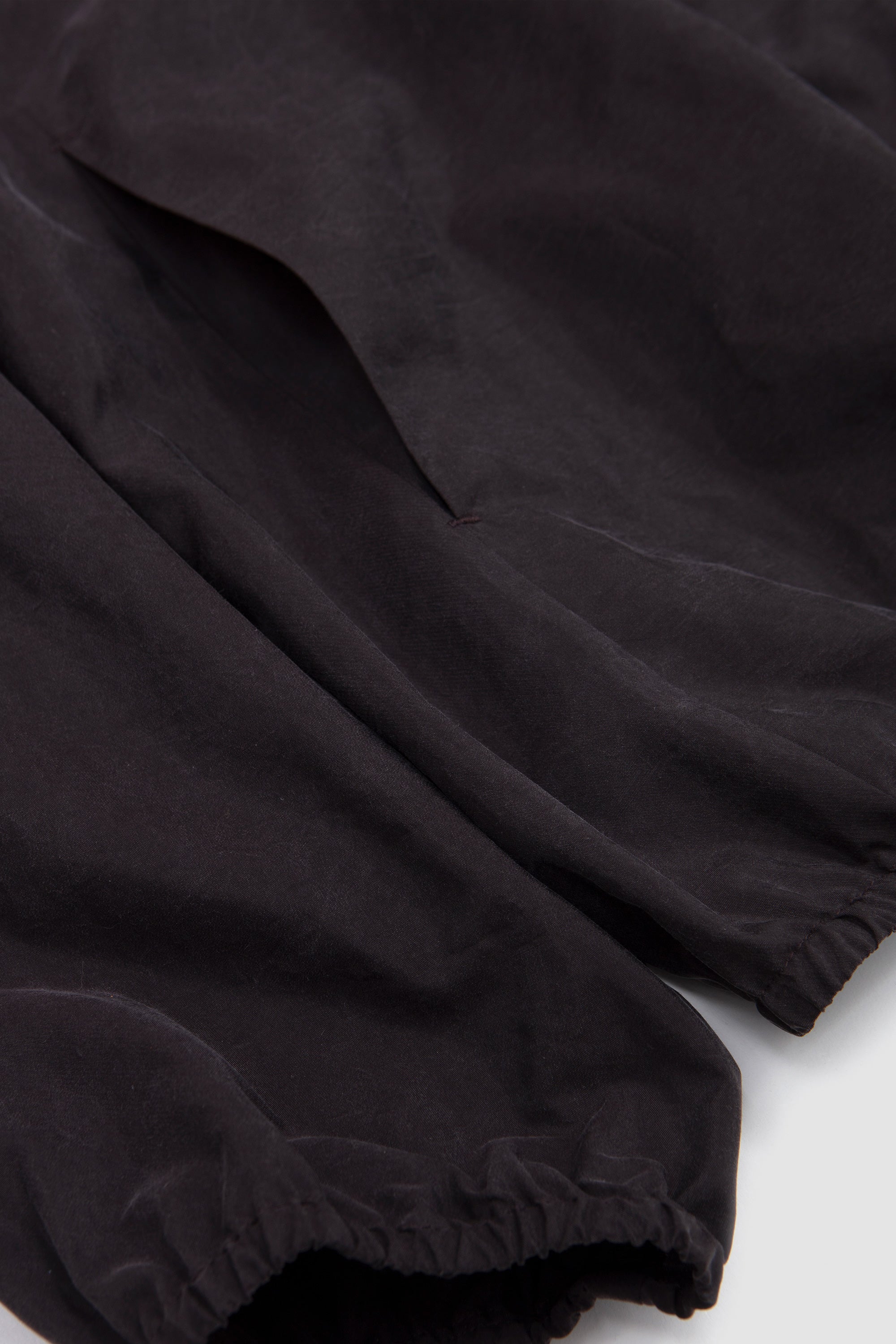 Silk Nylon Collared Zip Jacket Charcoal Brown