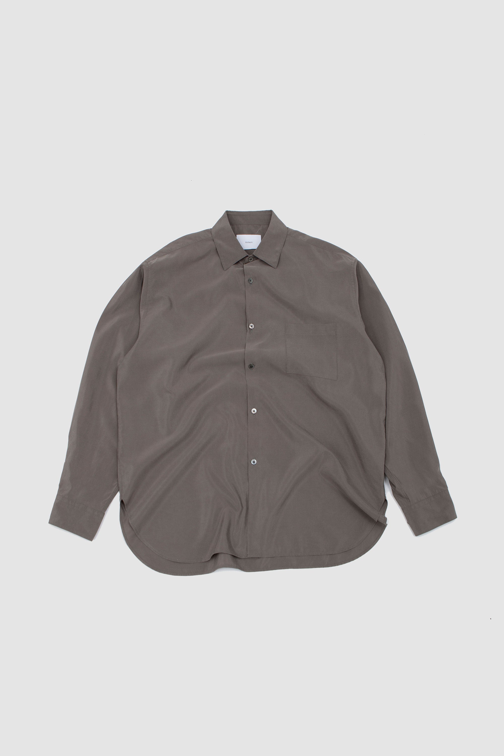 Silk/Nylon Oversized Down Pat Shirt Taupe