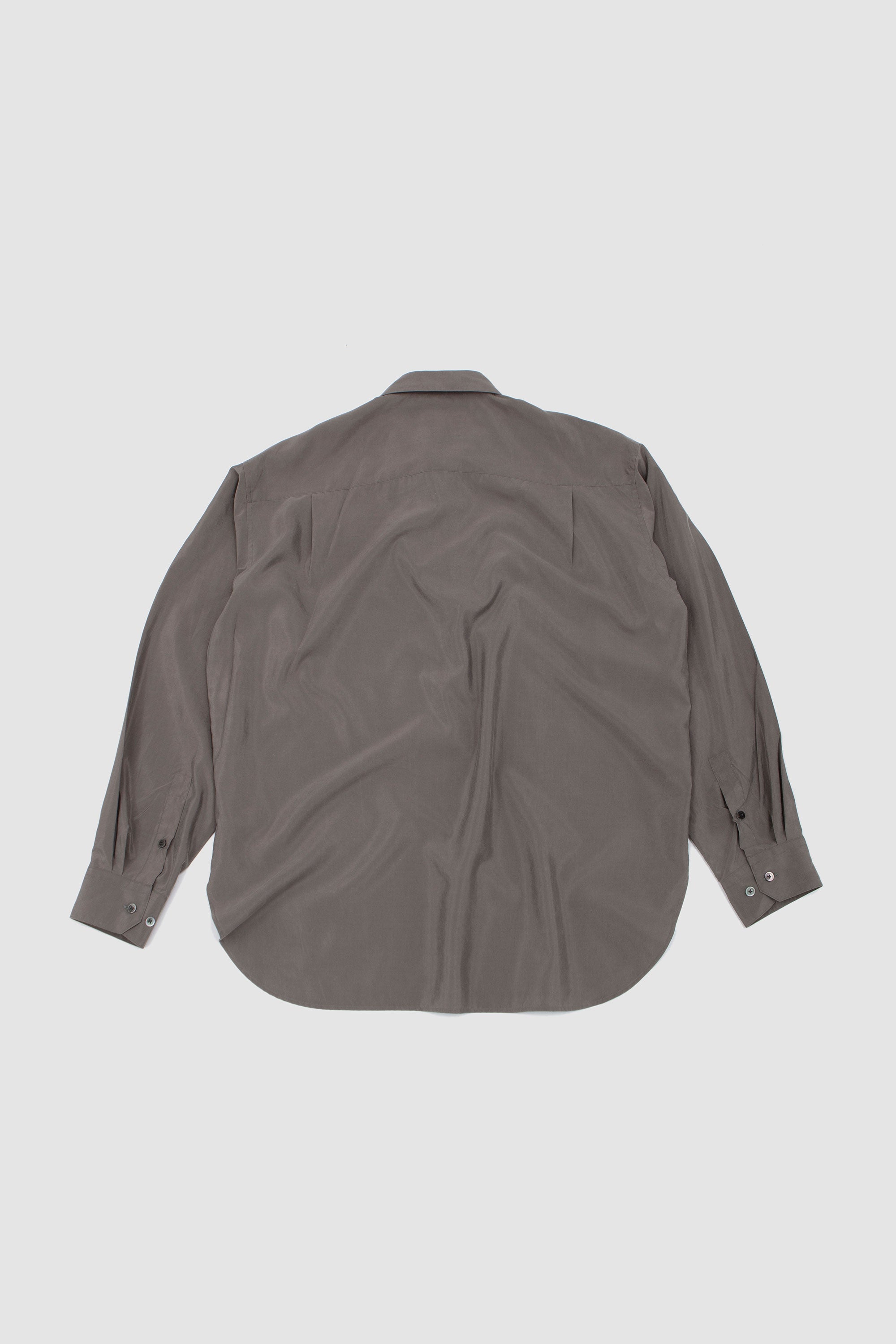 Silk/Nylon Oversized Down Pat Shirt Taupe_4