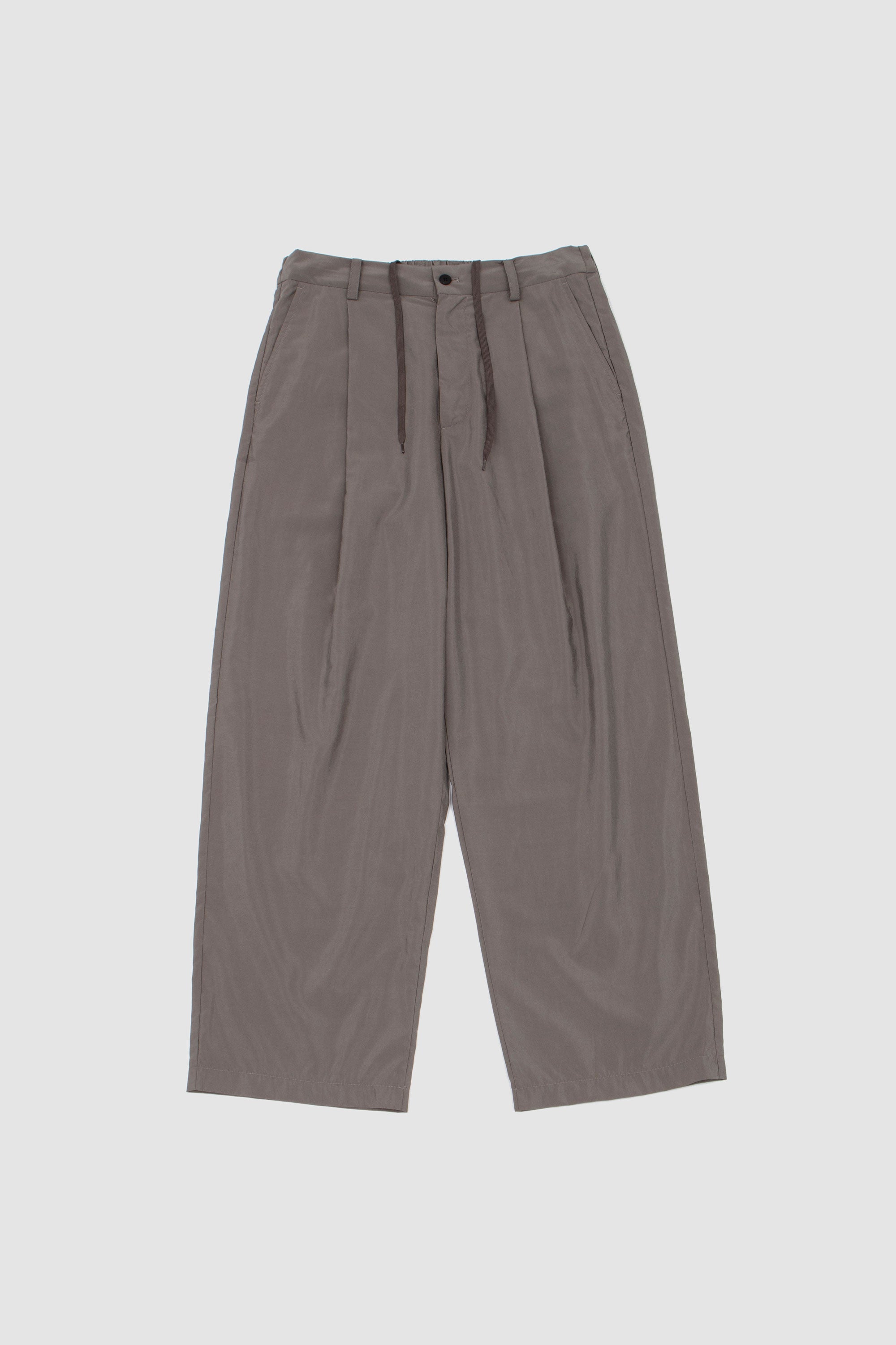 Silk/Nylon Wide Easy Trousers Taupe