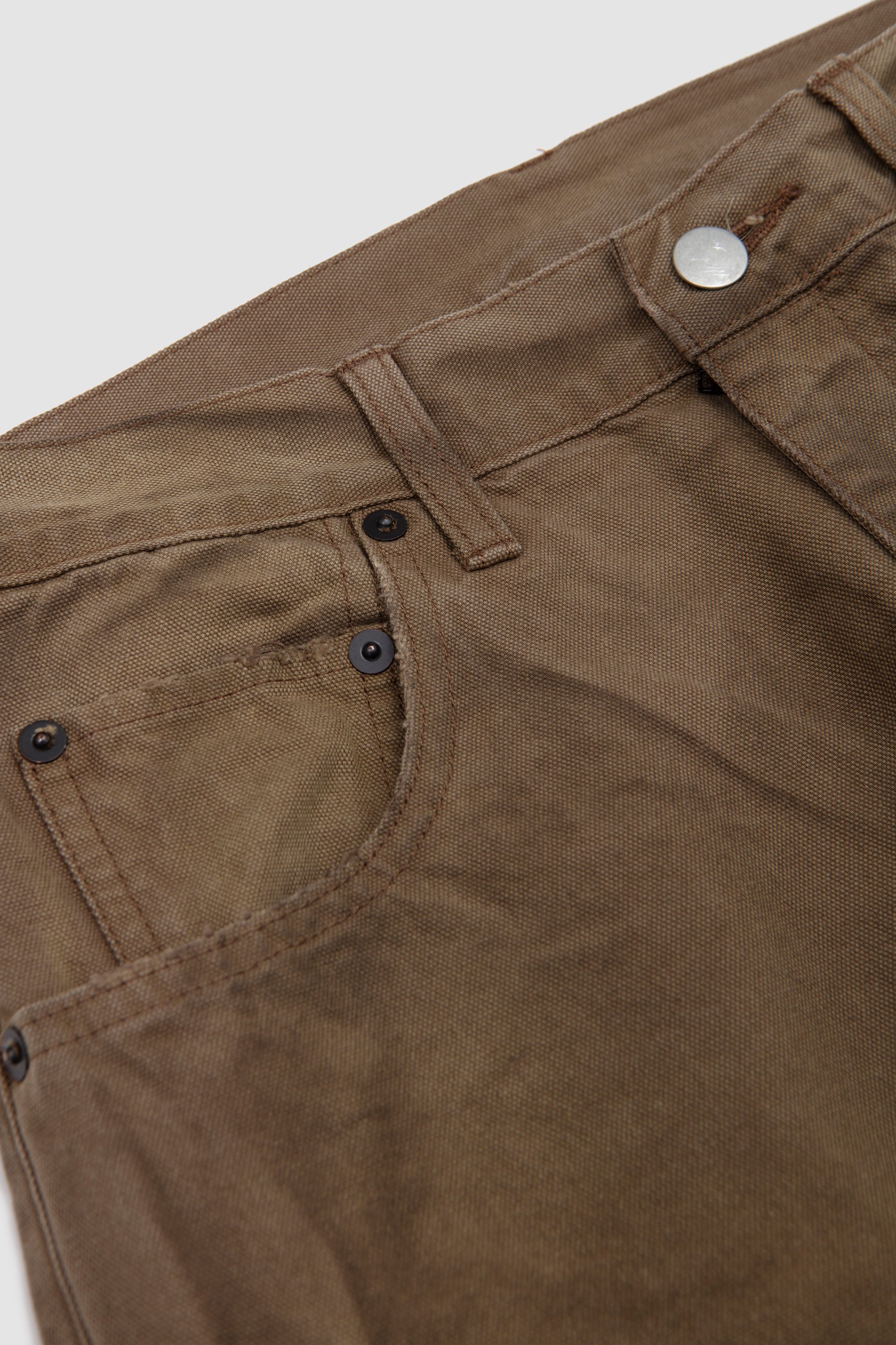 Sulfur Dyed Oxford Vintage Wide Pants Khaki Beige