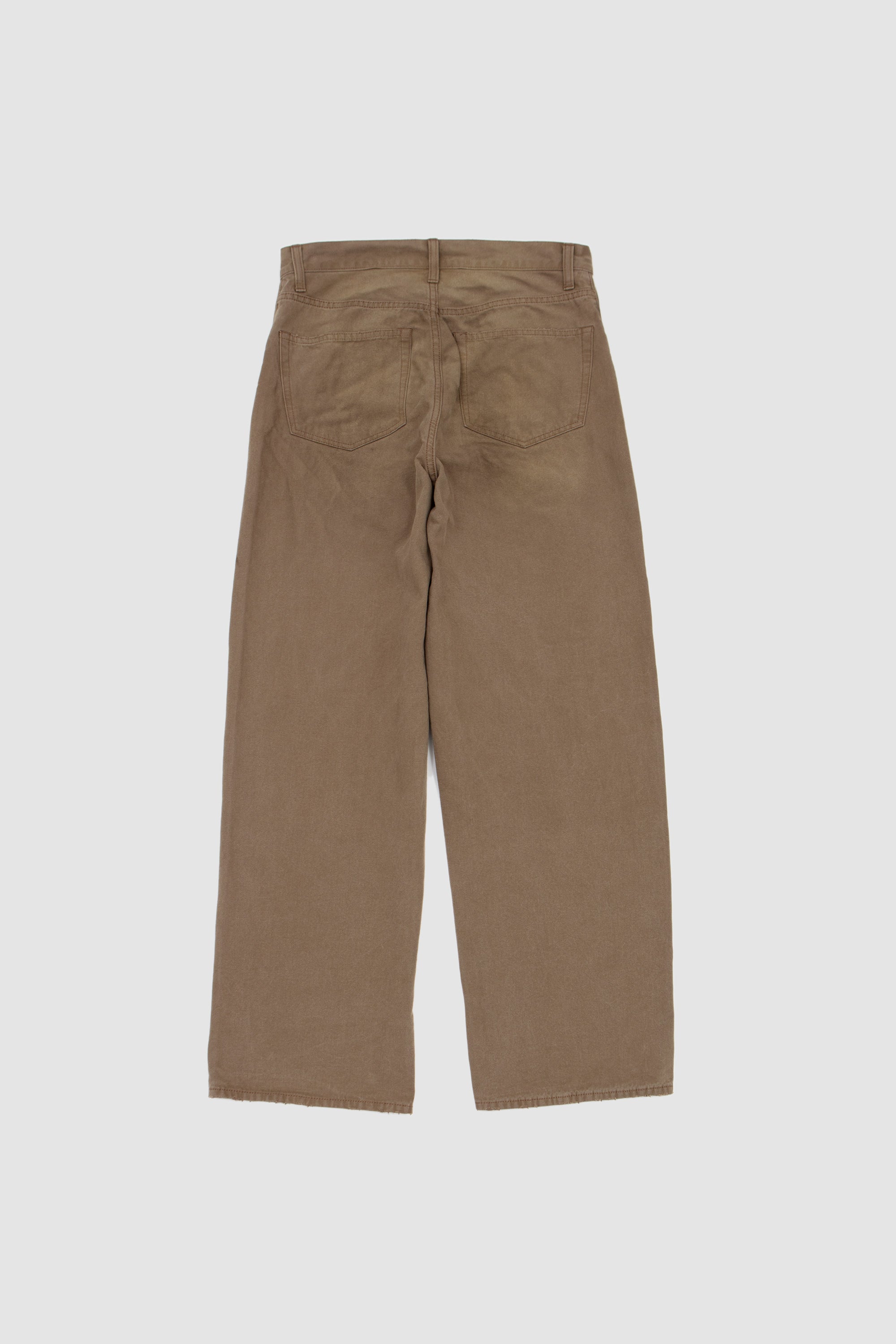 Sulfur Dyed Oxford Vintage Wide Pants Khaki Beige_4