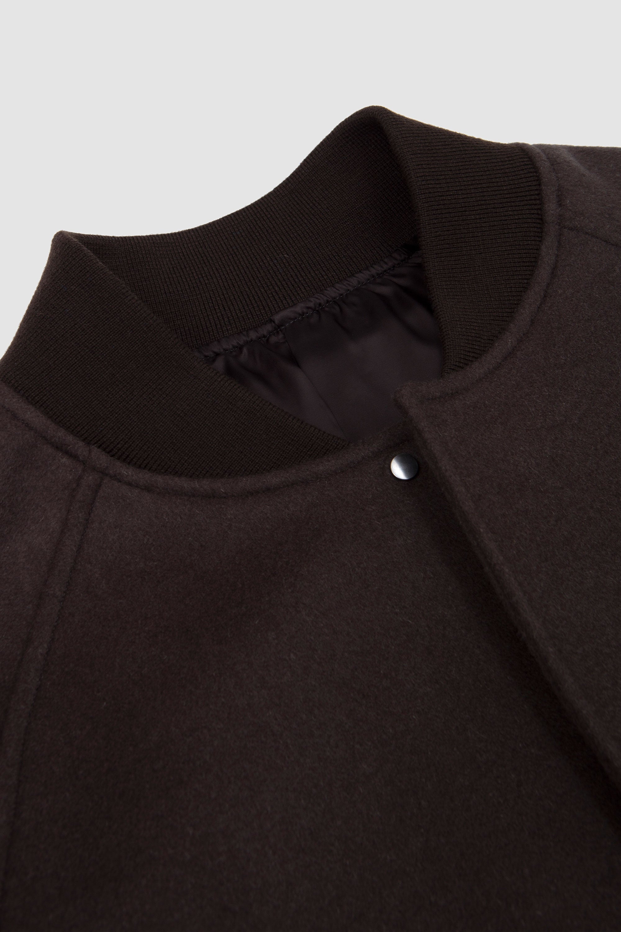 Wool Cashmere Beaver Stadium Jacket Grey Khaki