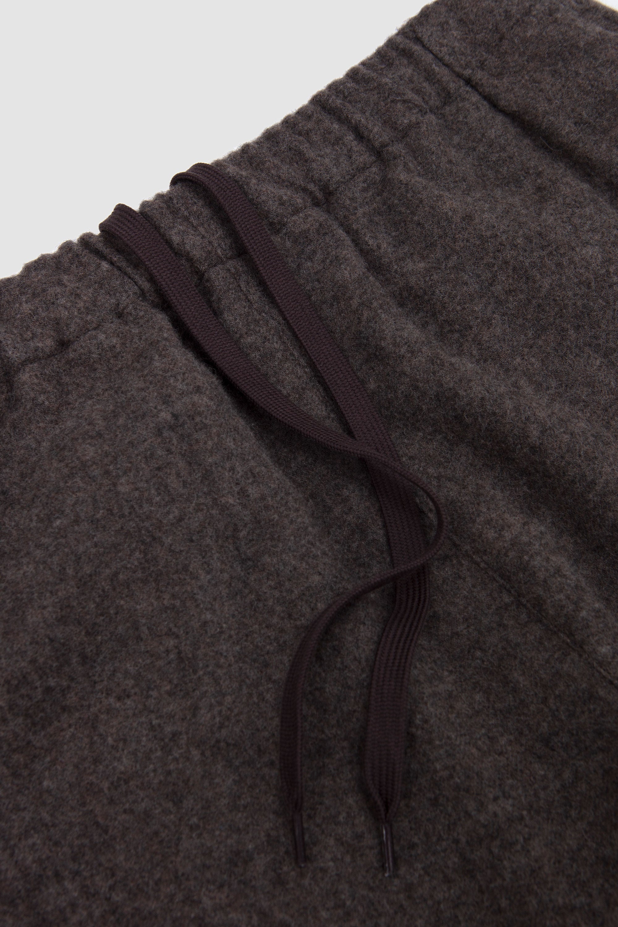 Wool/Cashmere Fleece Easy Twist Trousers Grey Brown