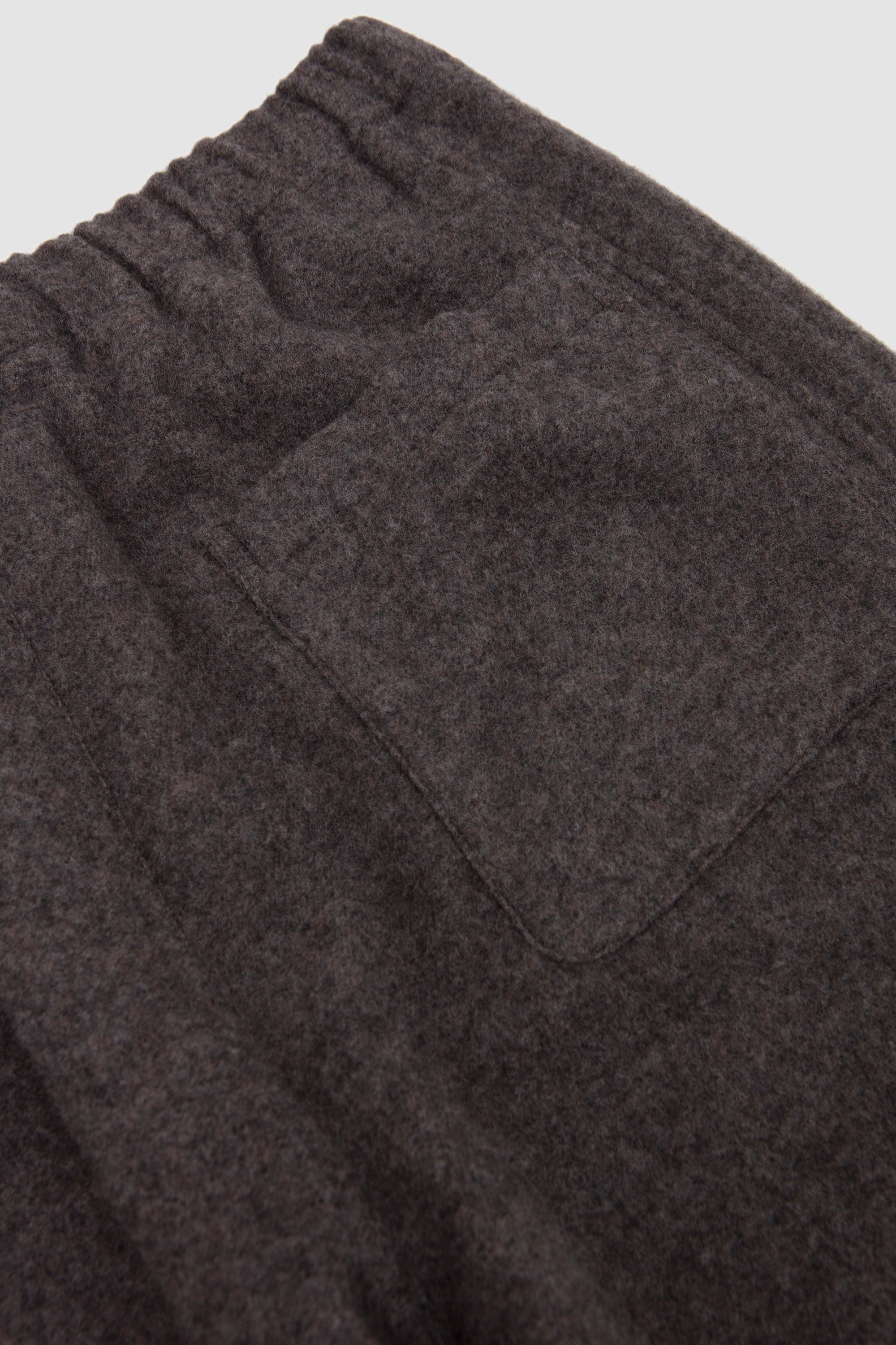 Wool/Cashmere Fleece Easy Twist Trousers Grey Brown