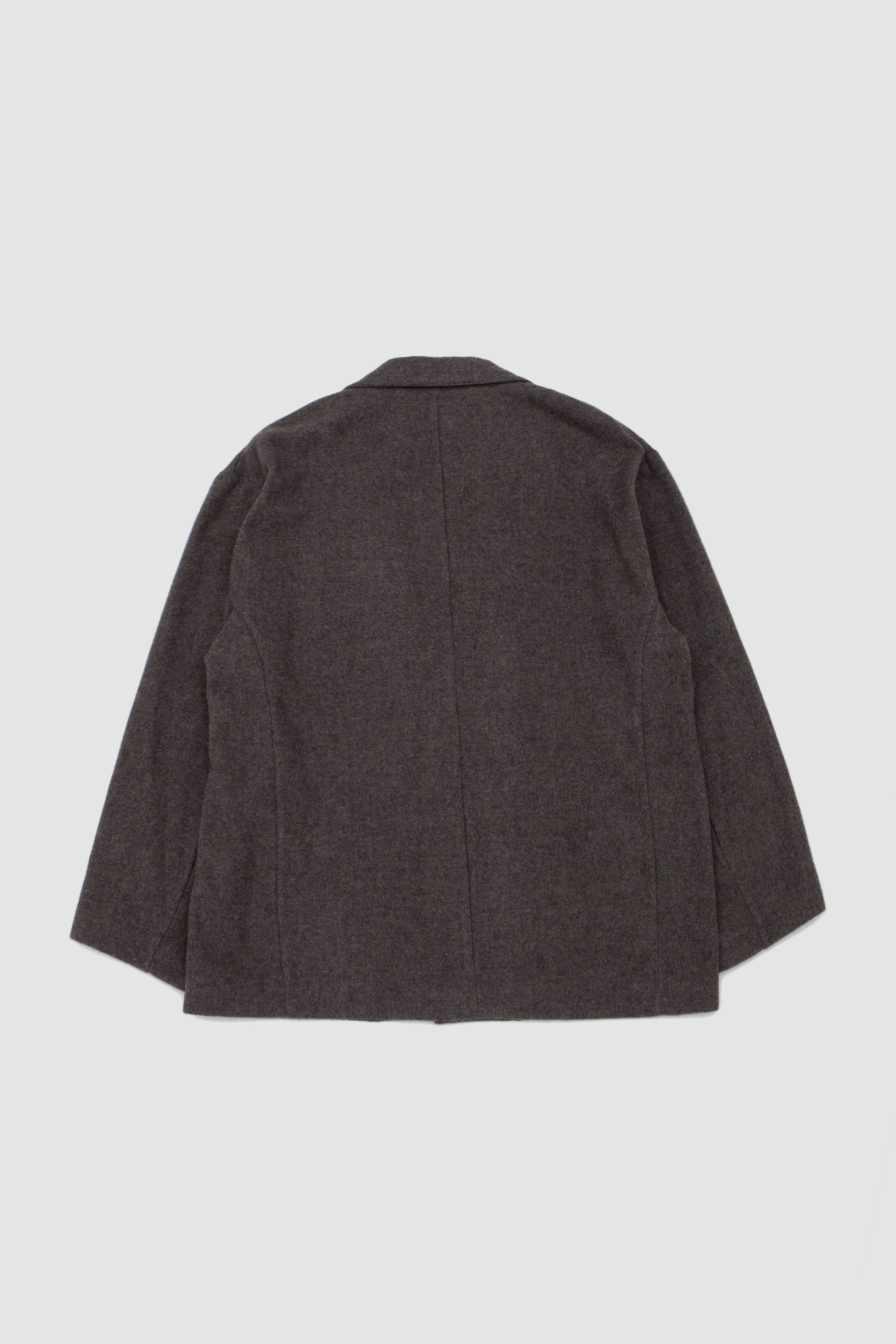 Wool/Cashmere Fleece Single Breasted Jacket Grey Brown_4