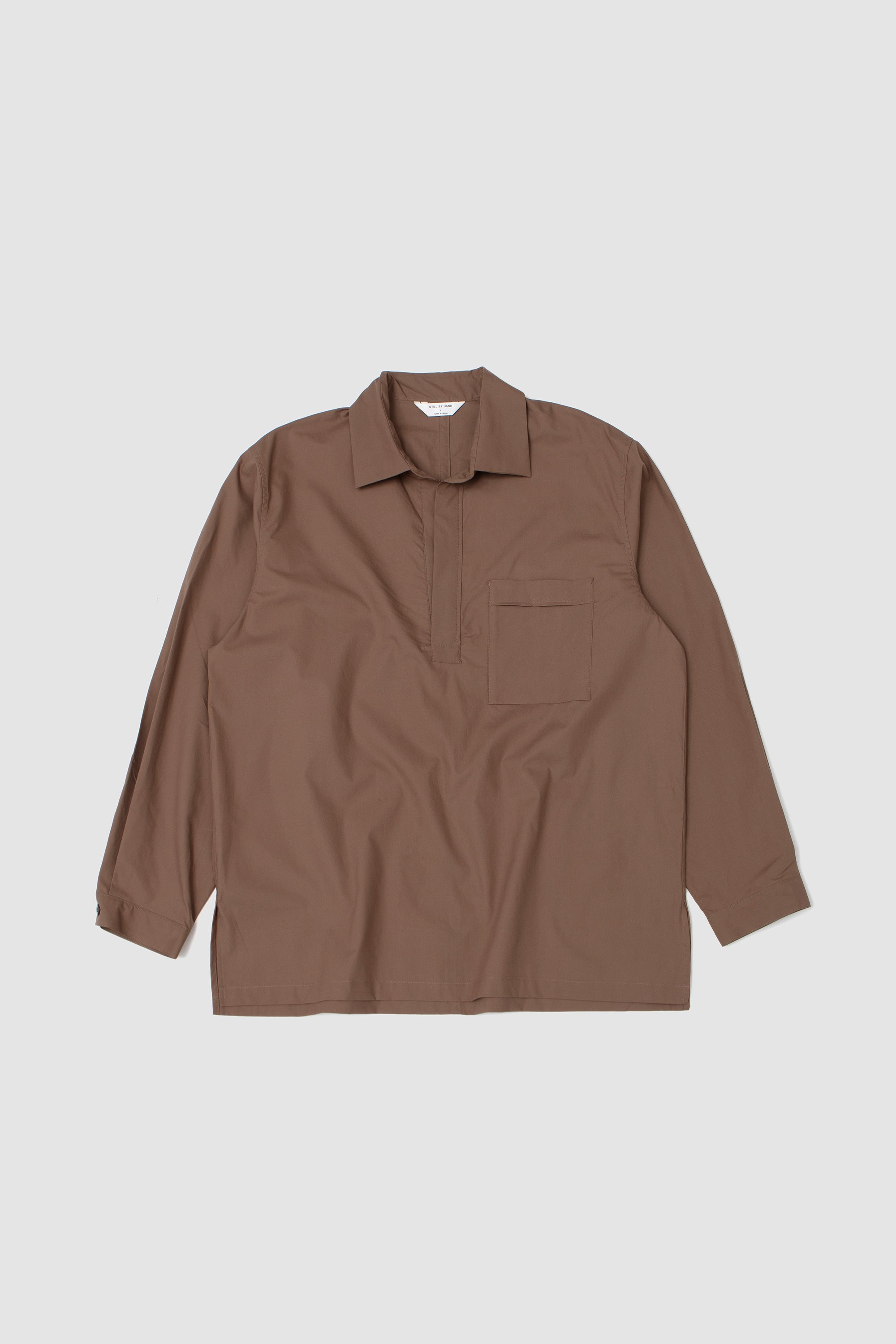 Buttonless Over Shirt Mocha Beige_1