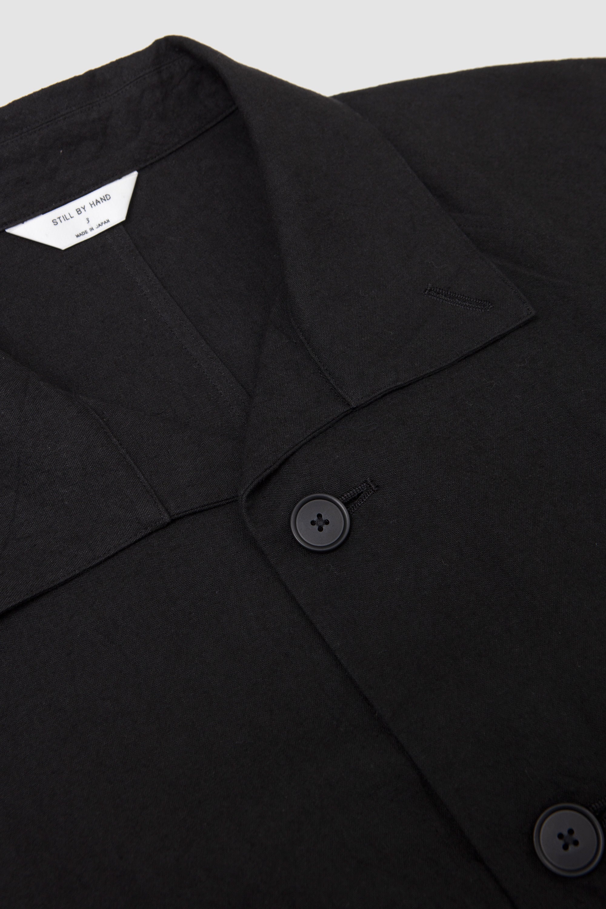 Cotton/Linen Half Coat Black_2