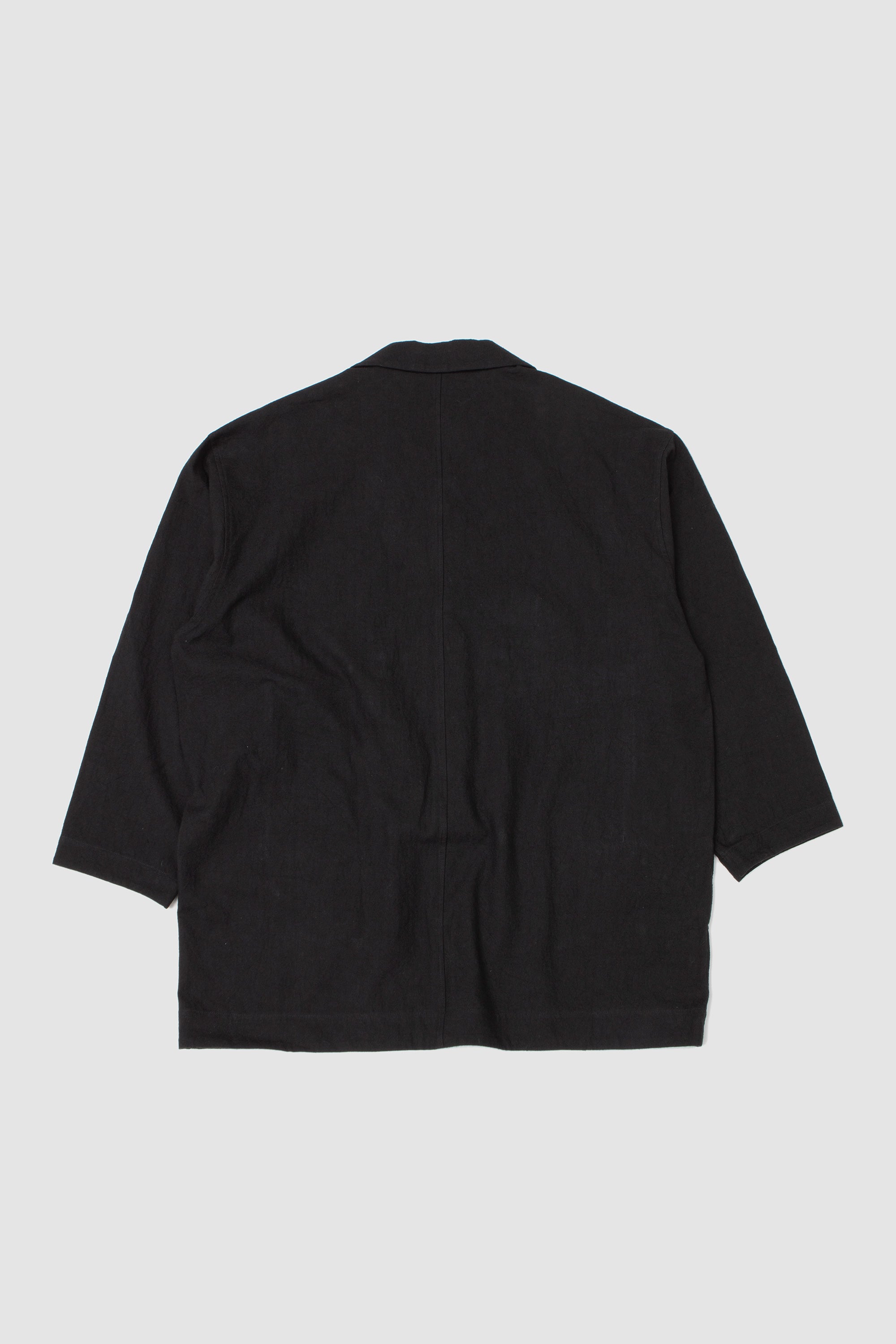 Cotton/Linen Half Coat Black_4