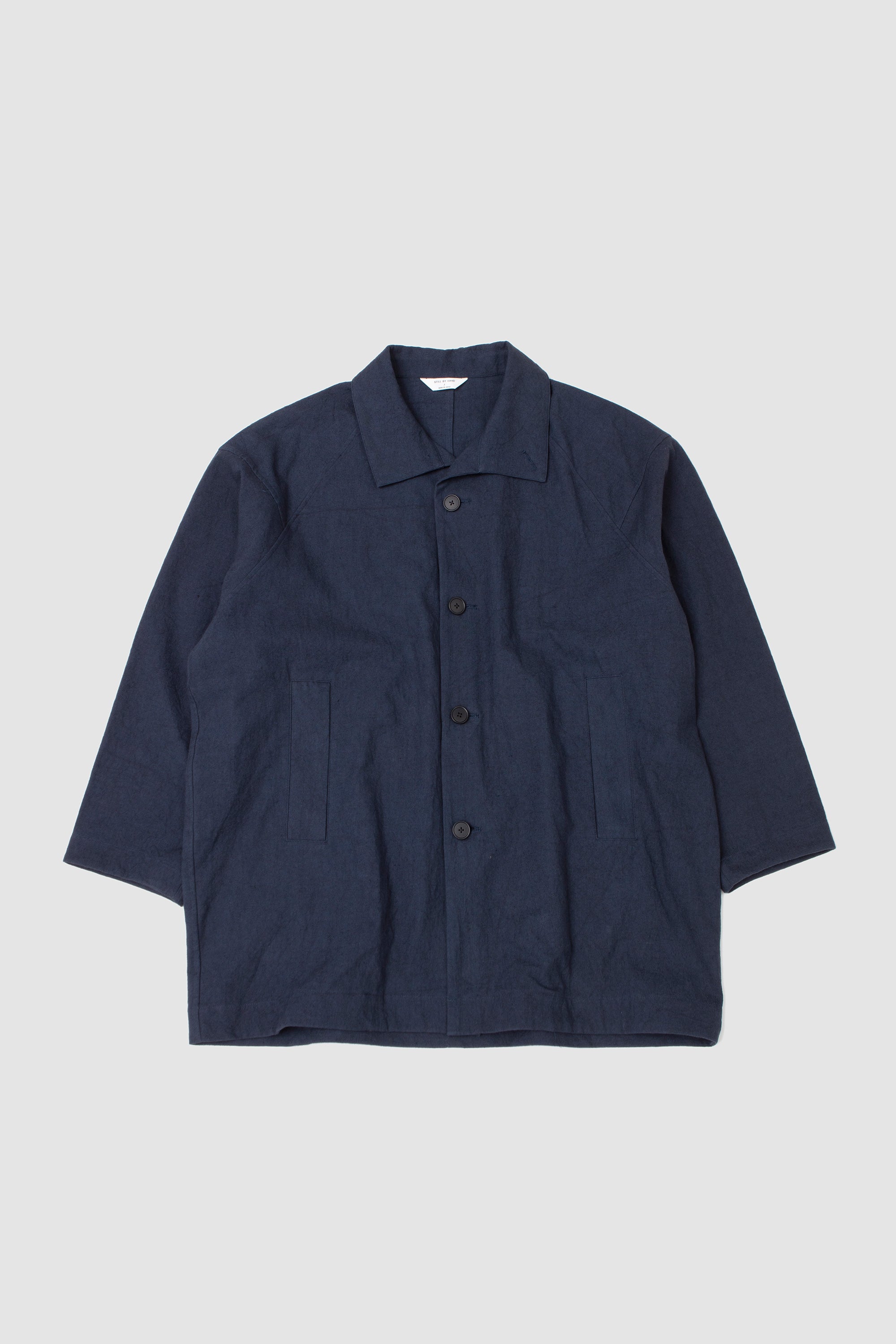 Cotton/Linen Half Coat Dusty Blue