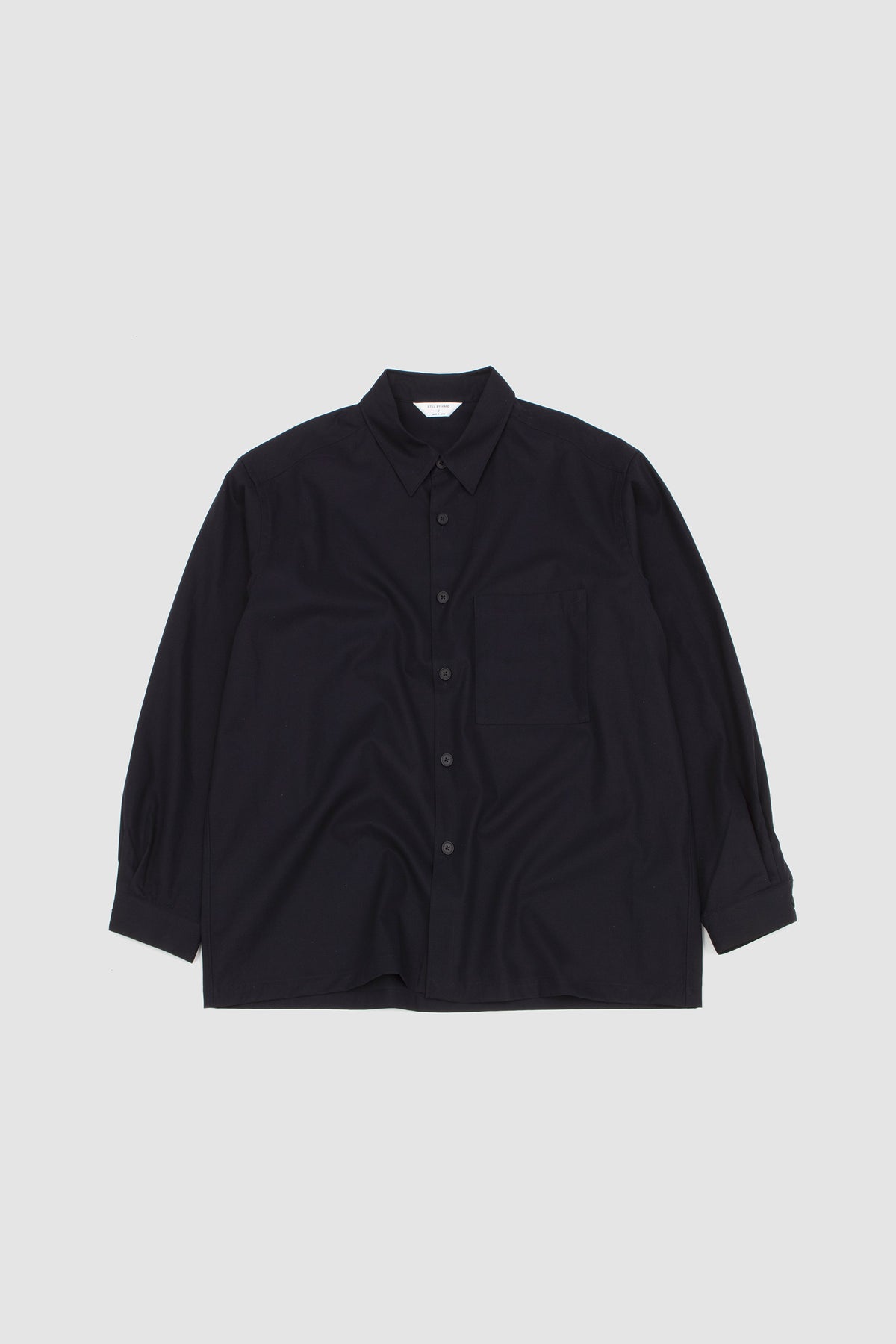 Cotton Twill Shirt Jacket Ink Black_1