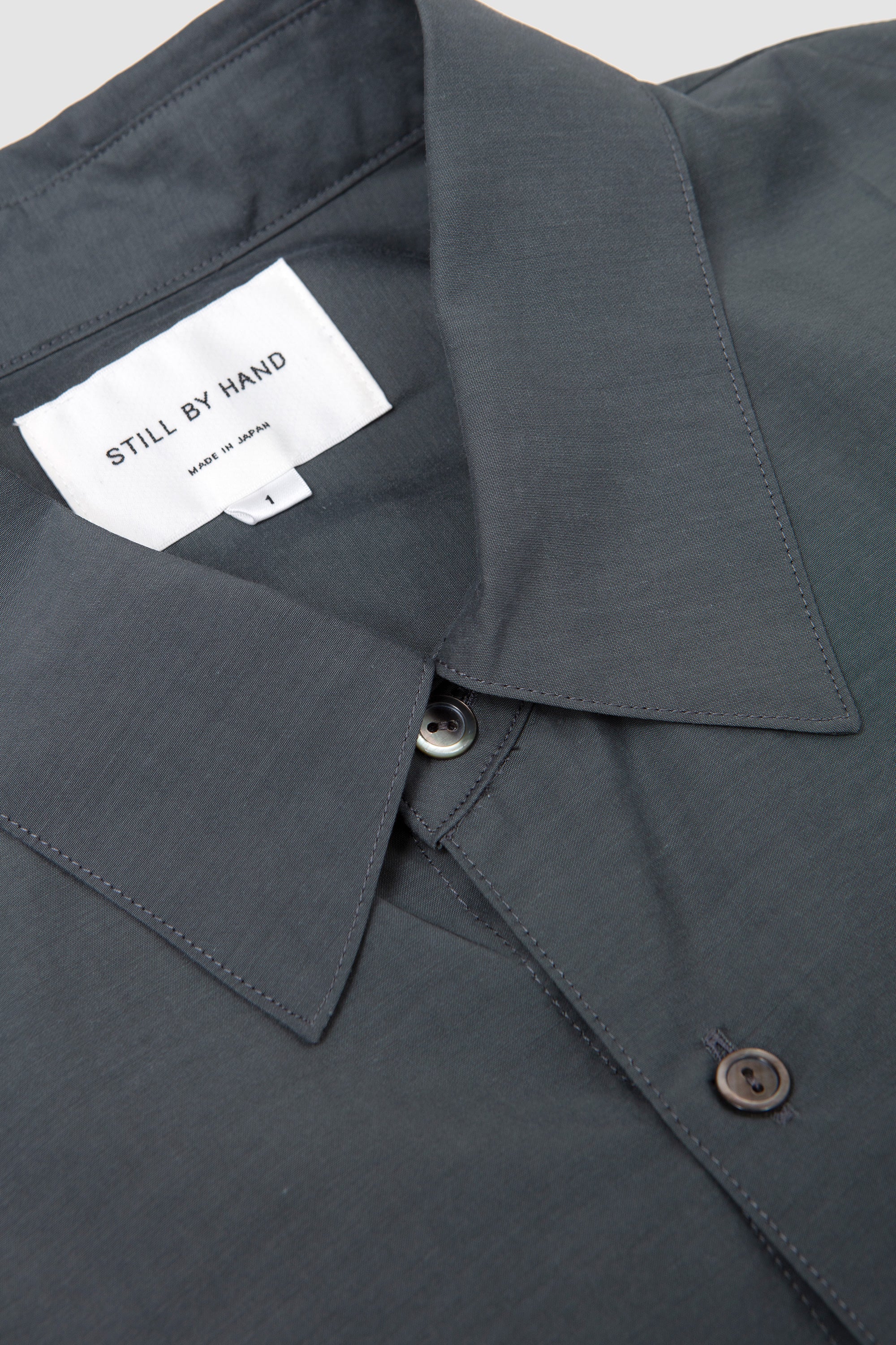 Cupro Mixed Pullover Shirt Blue Grey_2