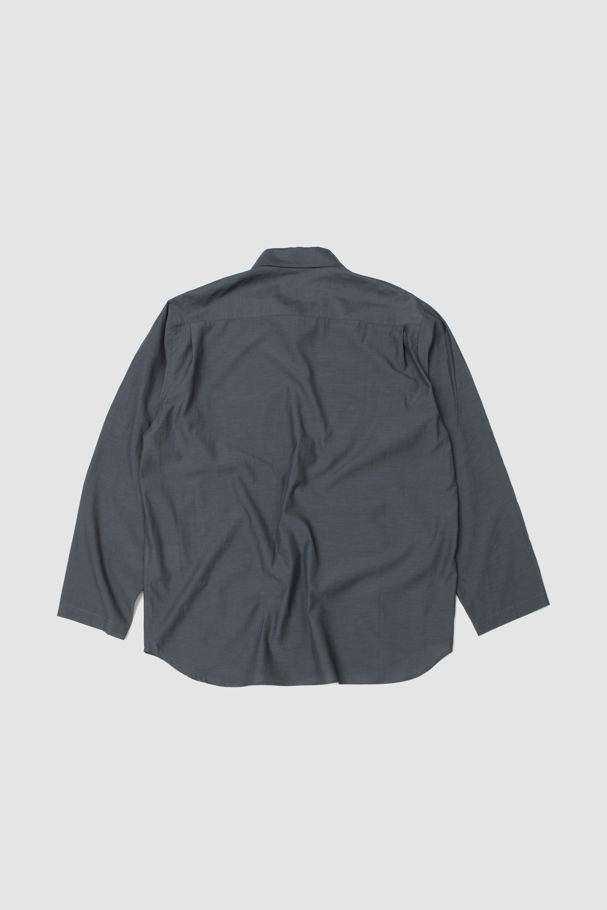 Cupro Mixed Pullover Shirt Blue Grey_4